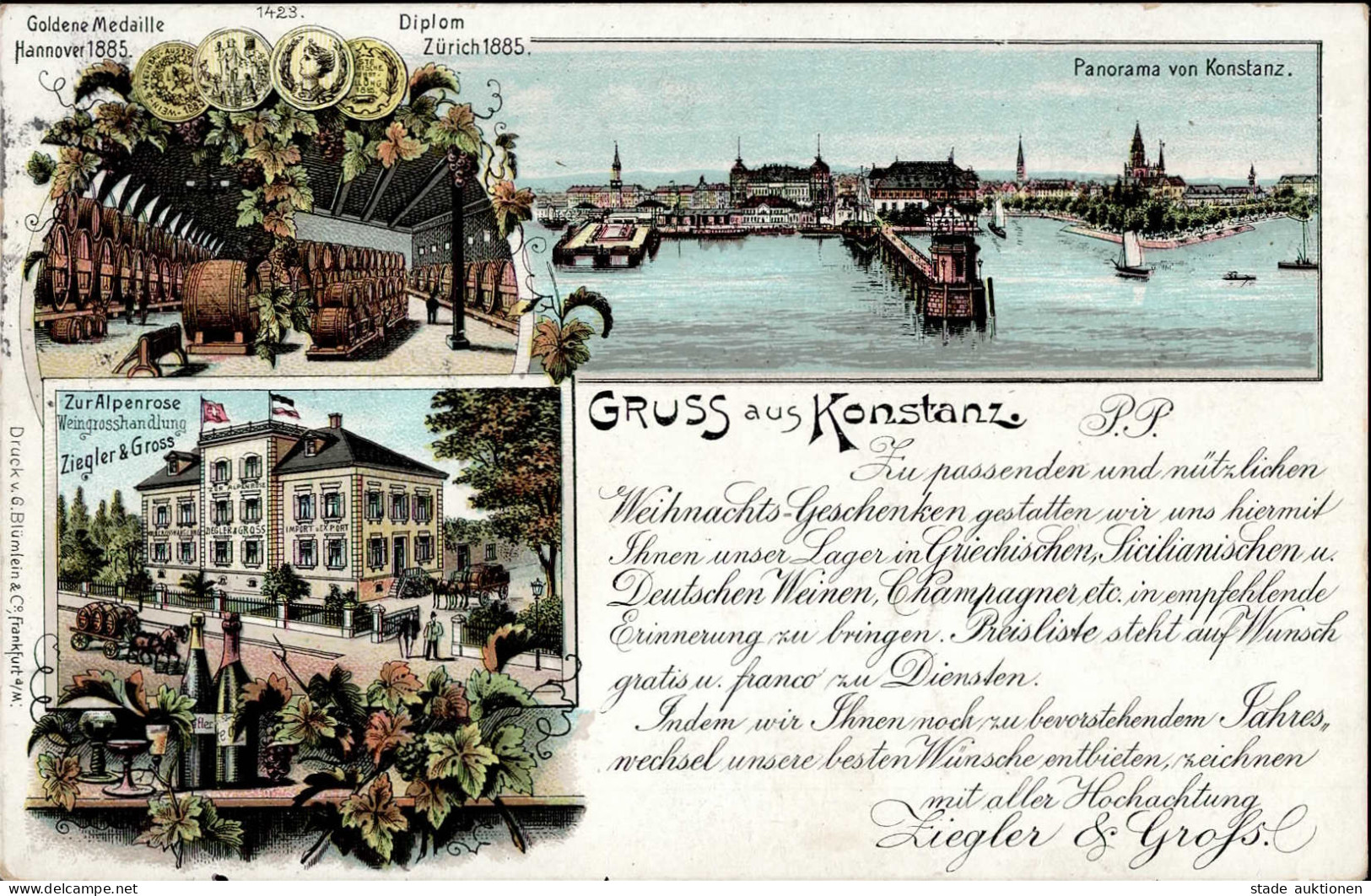 Konstanz (7750) Gasthaus Zur Alpenrose 1897 I- - Konstanz