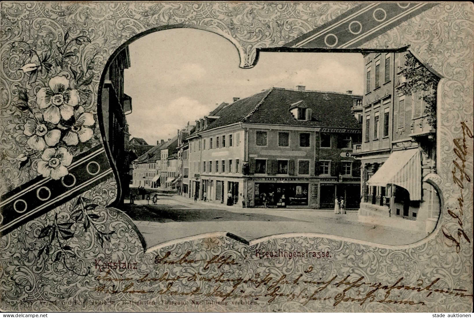 Konstanz (7750) Kreuzlinger Strasse Handlung Hofmann 1902 I- - Konstanz