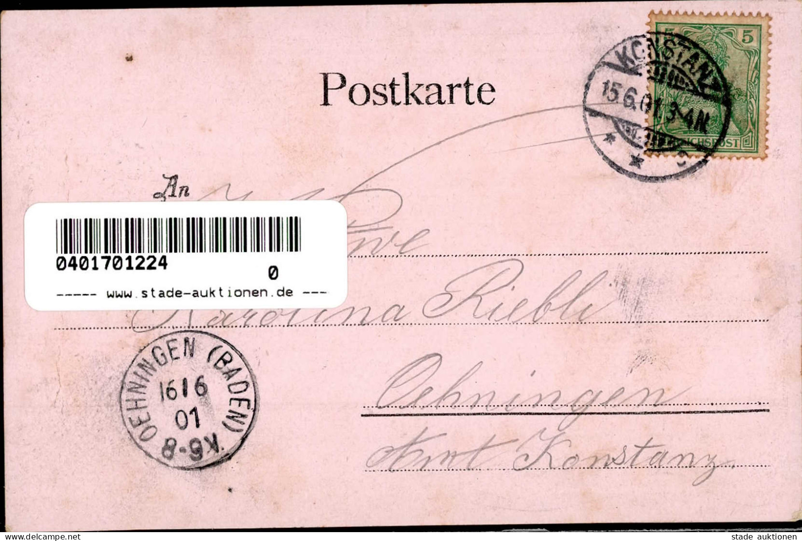 Konstanz (7750) Postamt Bahnhof Eisenbahn Litfaßsäule 1901 I- Chemin De Fer - Konstanz