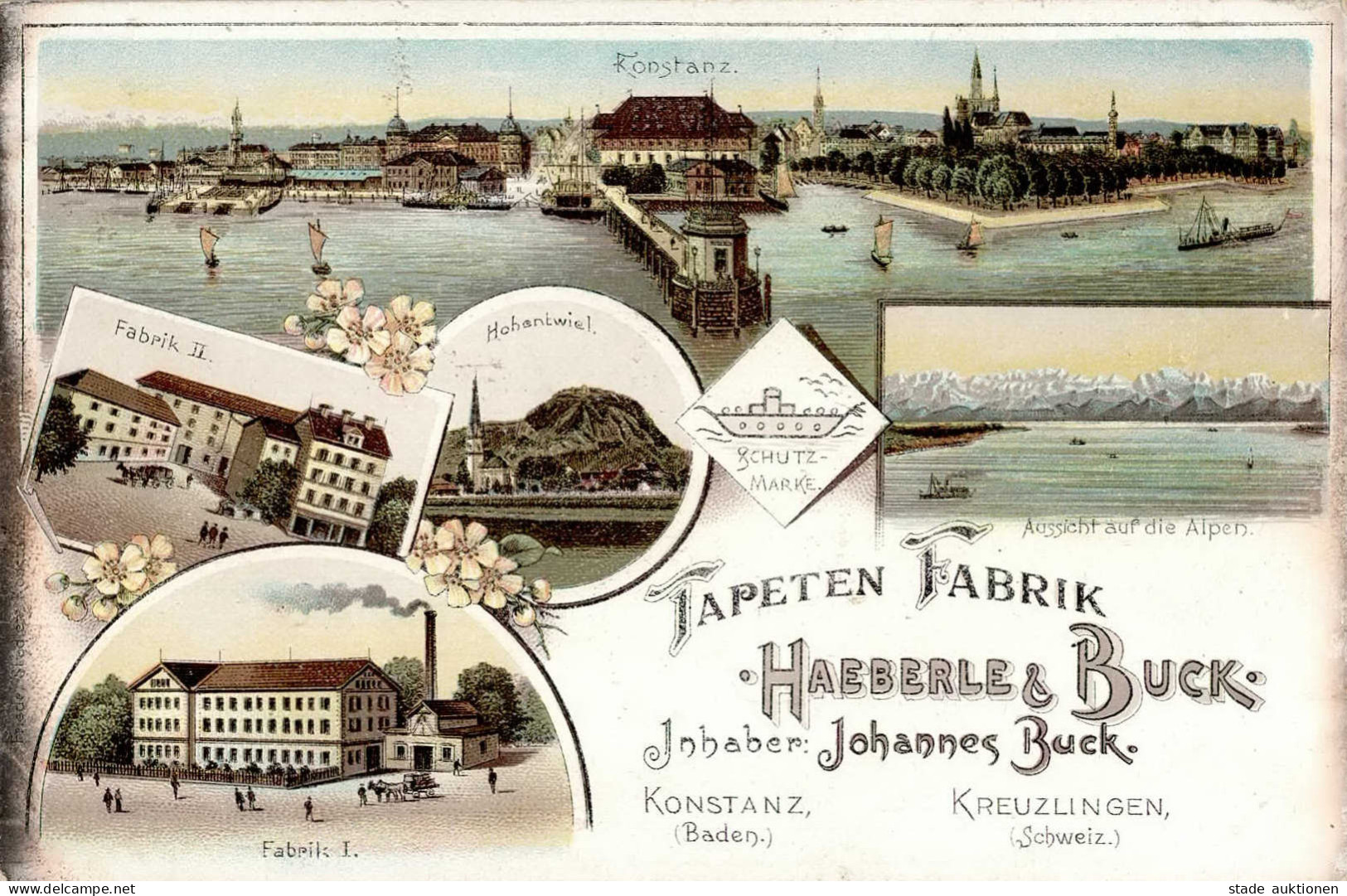 Konstanz (7750) Tapeten Fabrik Haeberle & Buck Fabrik I U. II 1897 I- - Konstanz