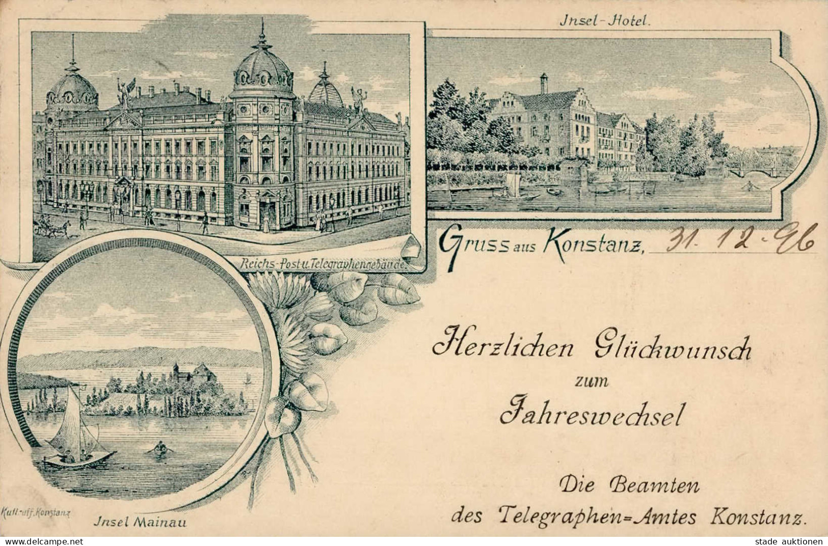 Konstanz (7750) Vorläufer 1896 Postamt II (Stauchungen) - Konstanz