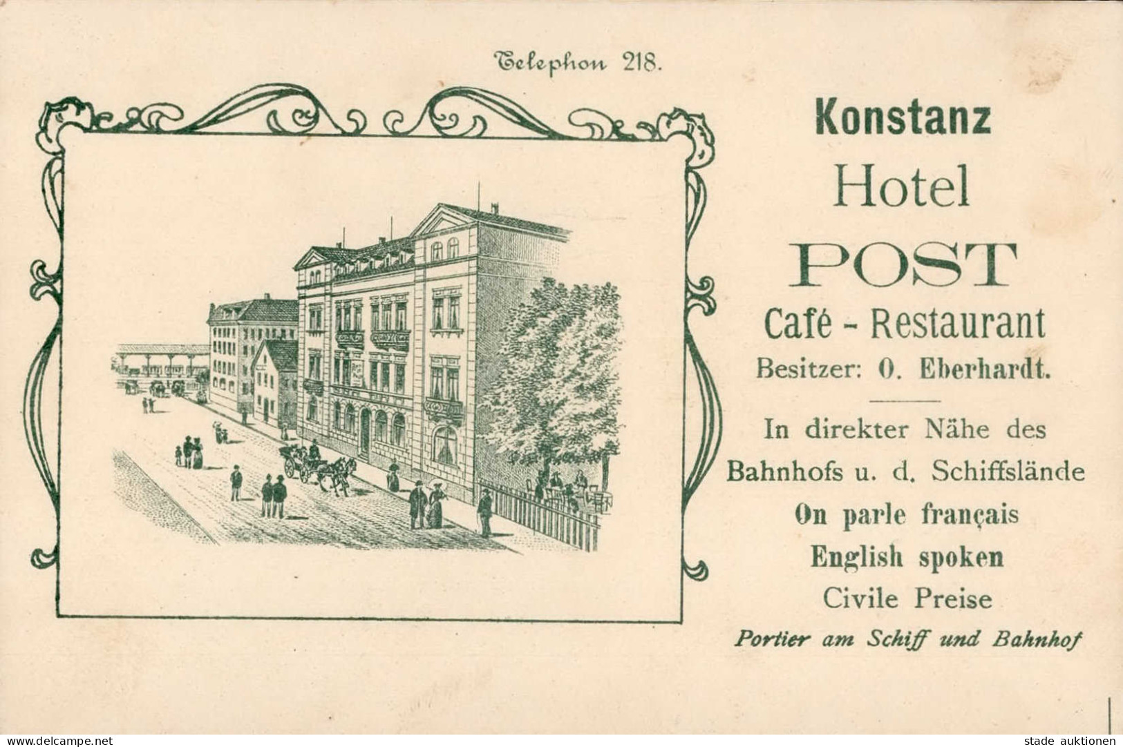 Konstanz (7750) Werbe-Karte Hotel Post I- (keine AK-Einteilung) - Konstanz