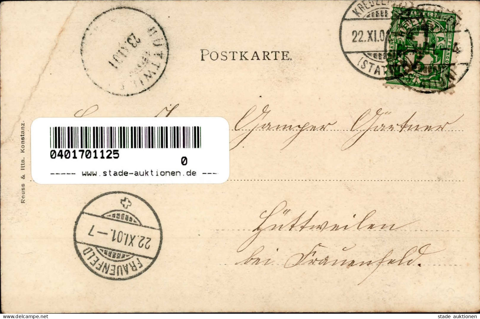 Konstanz (7750) Zeitungs-AK 1901 II- (Stauchung) - Konstanz