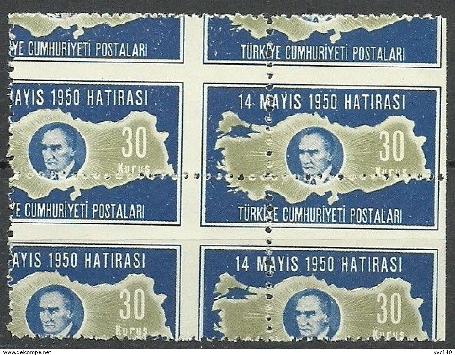 Turkey; 1950 General Elections 30 K. Perforation ERROR - Unused Stamps