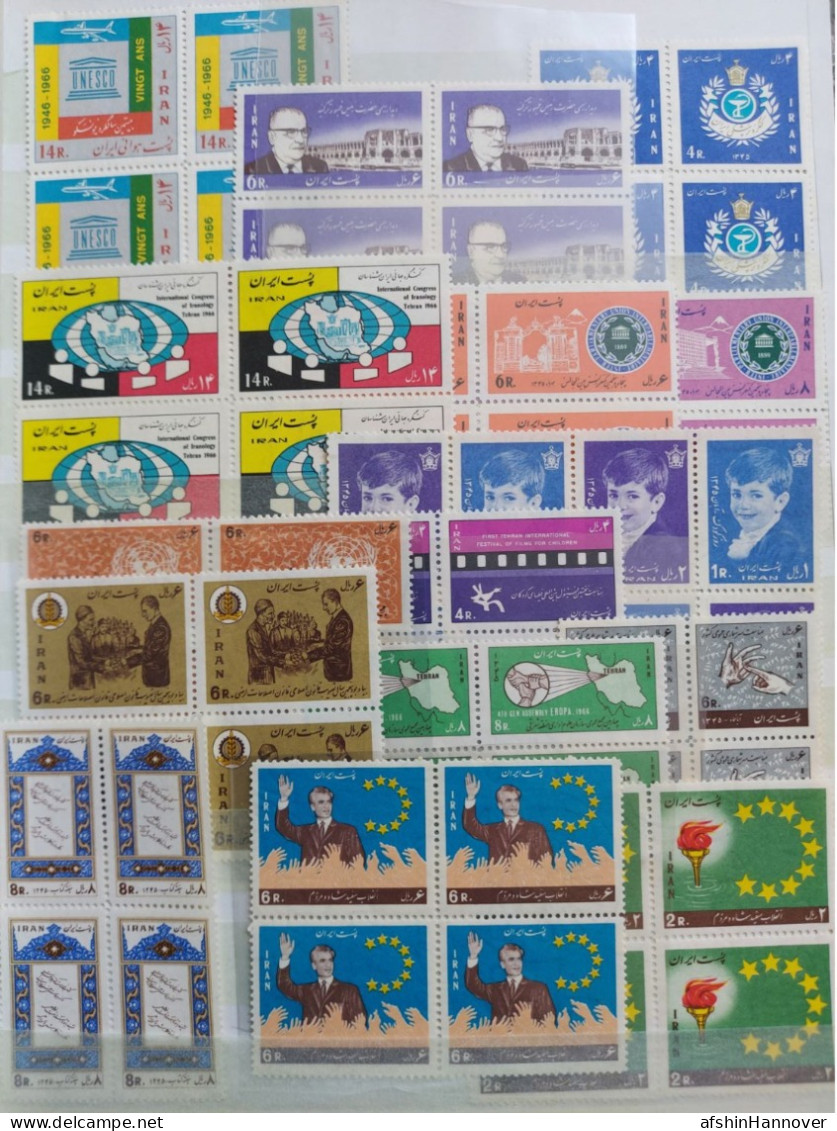 Iran Shah Pahlavi Shah سری کامل تمبرهای یادگاری سال 1345  Commemorative Stamps Issued In Year 1345 (21/3/1966-20/3/1967) - Irán