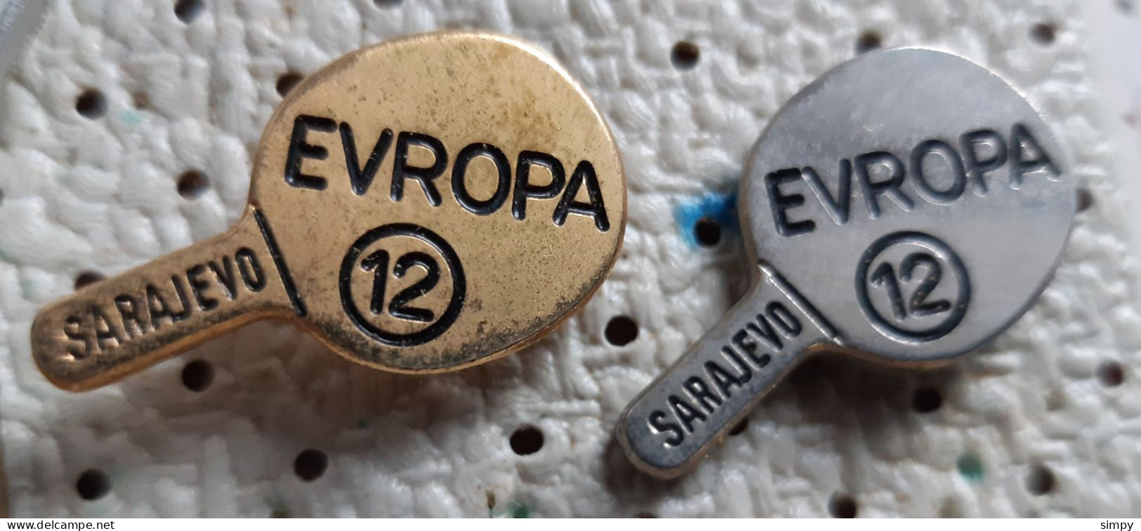 Table Tennis 12. Europian Championship Sarajevo Yugoslavia Bosnia Pins Badge - Tennis Tavolo