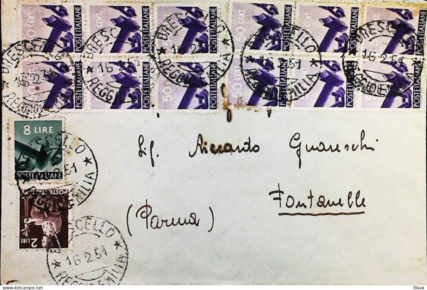 Italy - Repubblica - Democratica Lettera / Cartolina Da Brescello - S7126 - 1946-60: Marcophilie