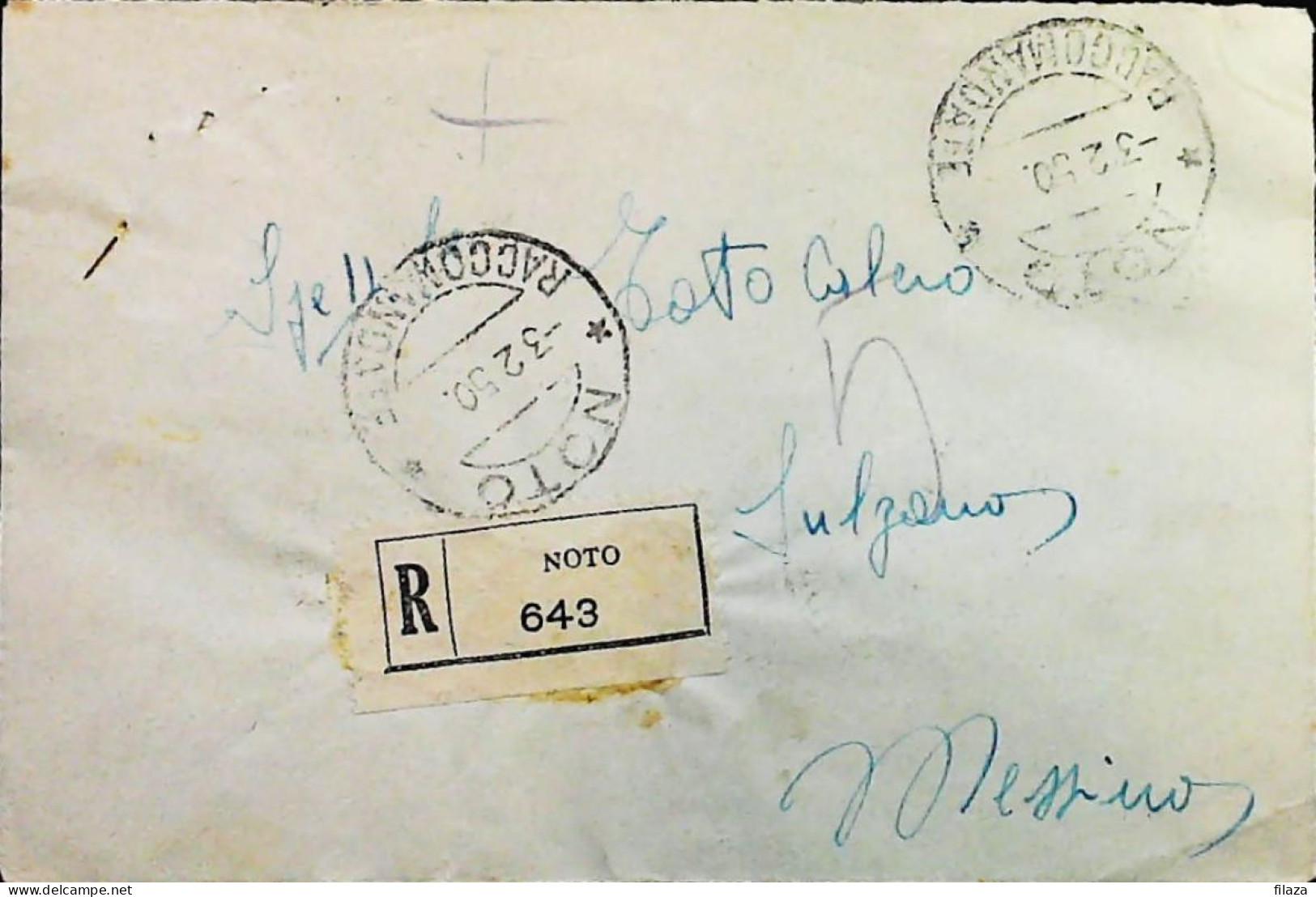 Italy - Repubblica - Democratica Raccomandata Da Noto - S7036 - 1946-60: Poststempel