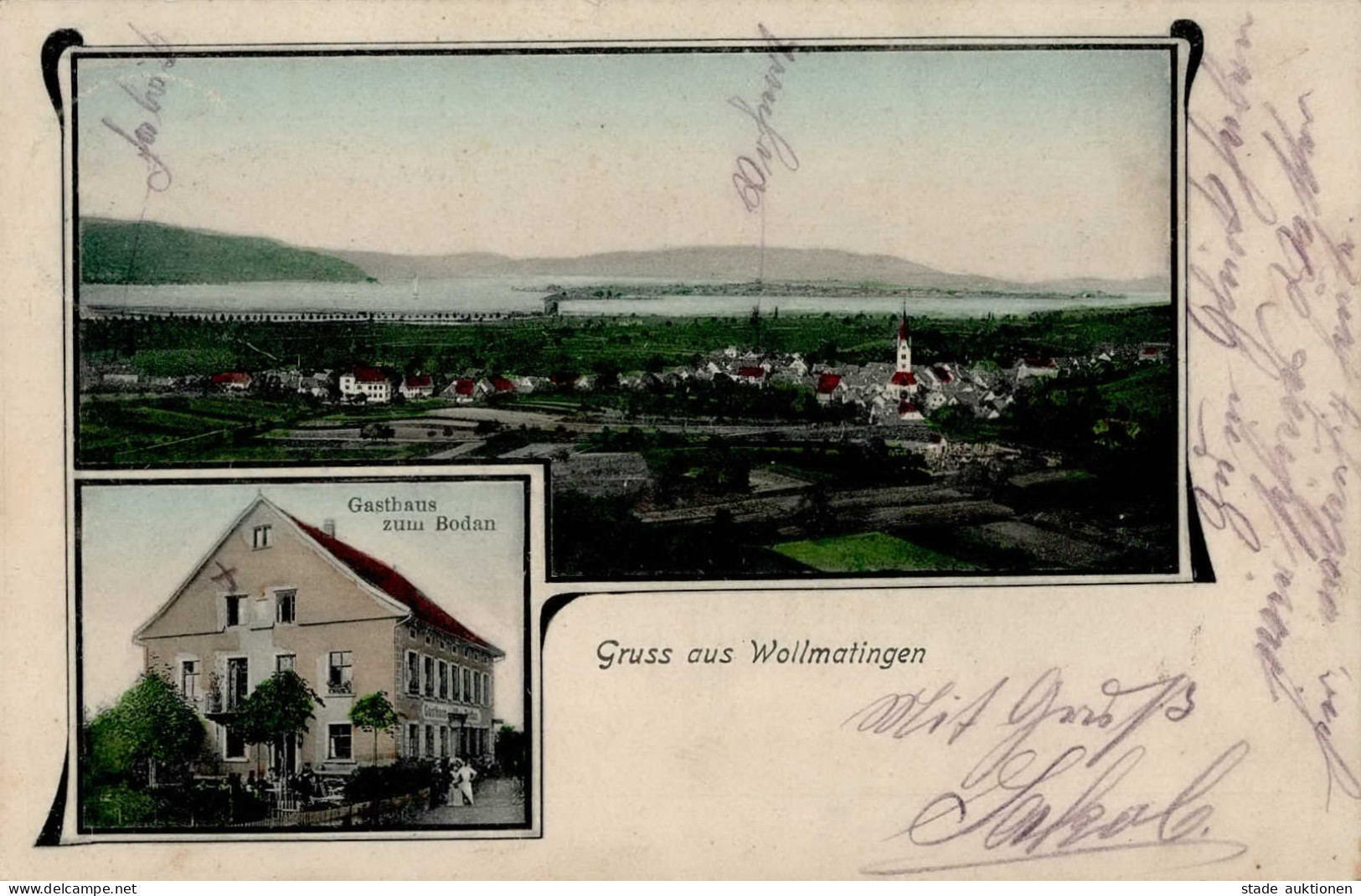 Wollmatingen (7750) Gasthaus Zum Boden 1911 II- (kleiner Riss) - Konstanz