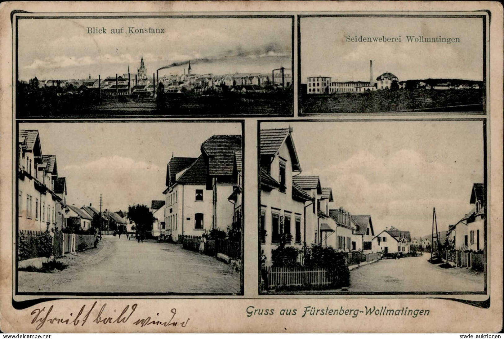 Wollmatingen (7750) Seidenweberei Fabrik 1910 II (Ecken Abgestoßen, Marke Teilweise Entfernt) - Konstanz