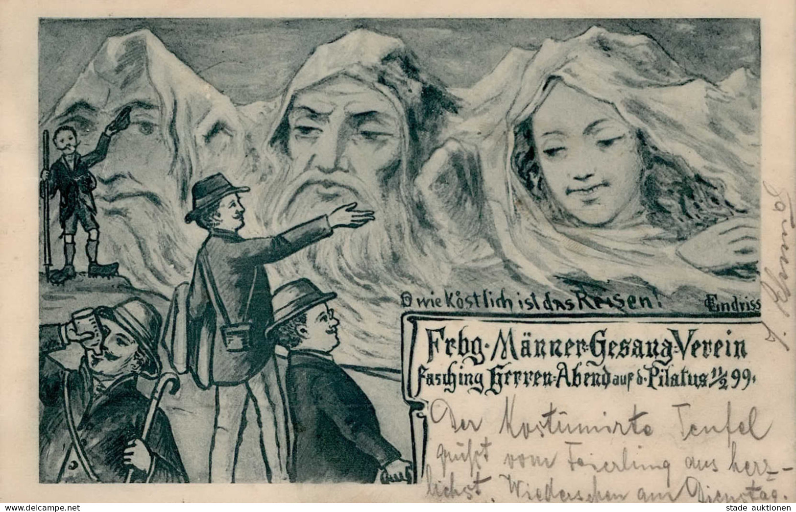 Freiburg Im Breisgau (7800) Männer-Gesangs-Verein 1899 II (Marke Teilweise Entfernt) - Freiburg I. Br.