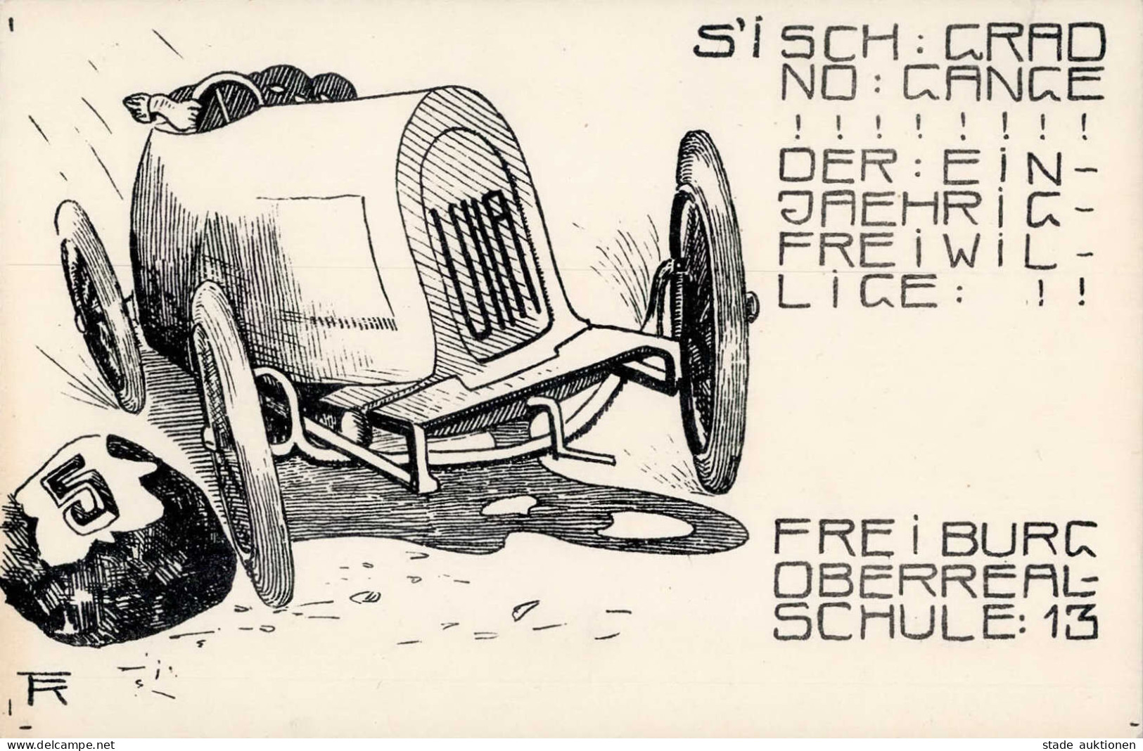 Freiburg Im Breisgau (7800) Oberrealschule Auto 1913 I-II - Freiburg I. Br.