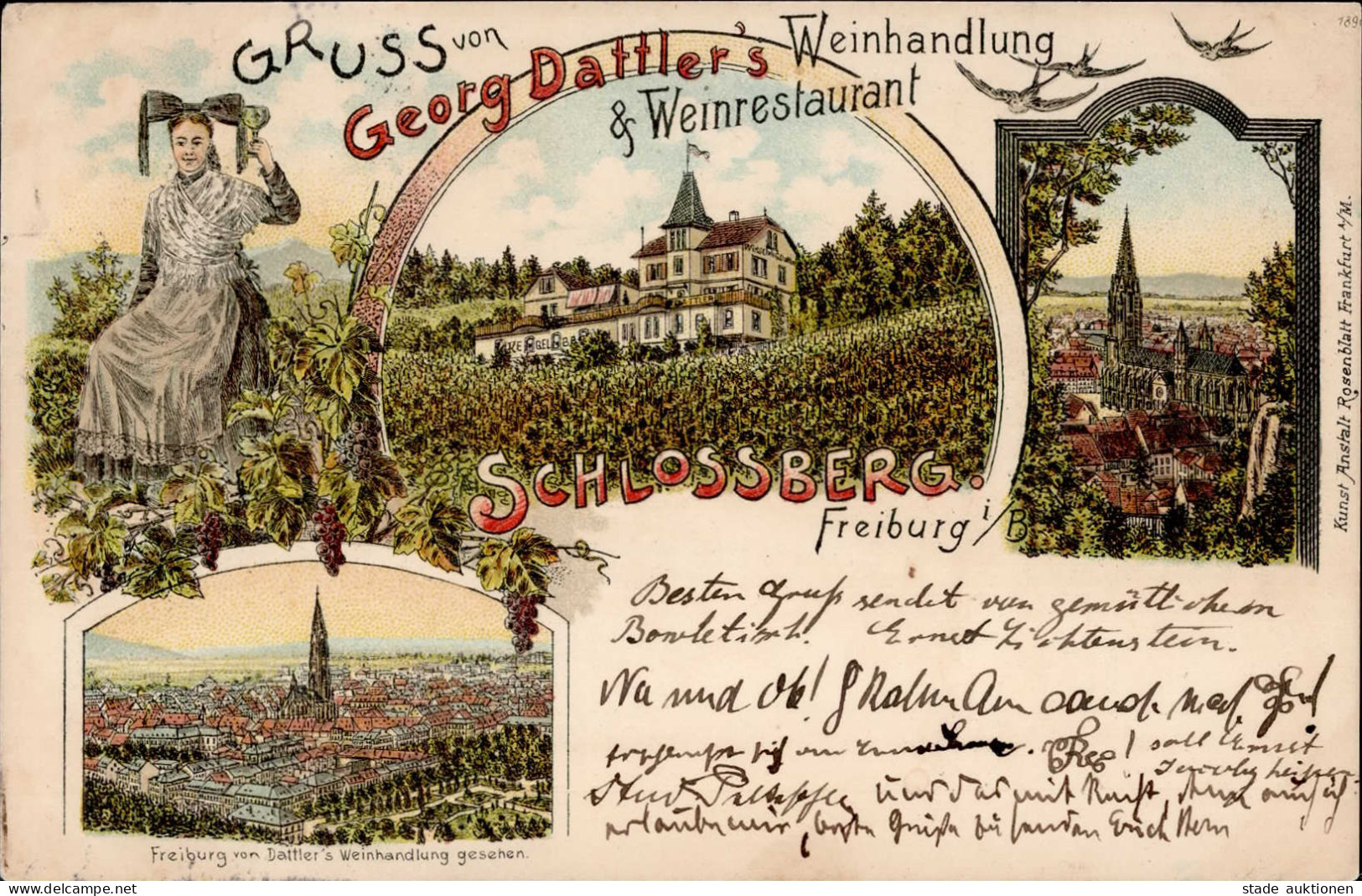 Freiburg Im Breisgau (7800) Weinhandlung U. Weingasthaus Dattler 1897 I- - Freiburg I. Br.