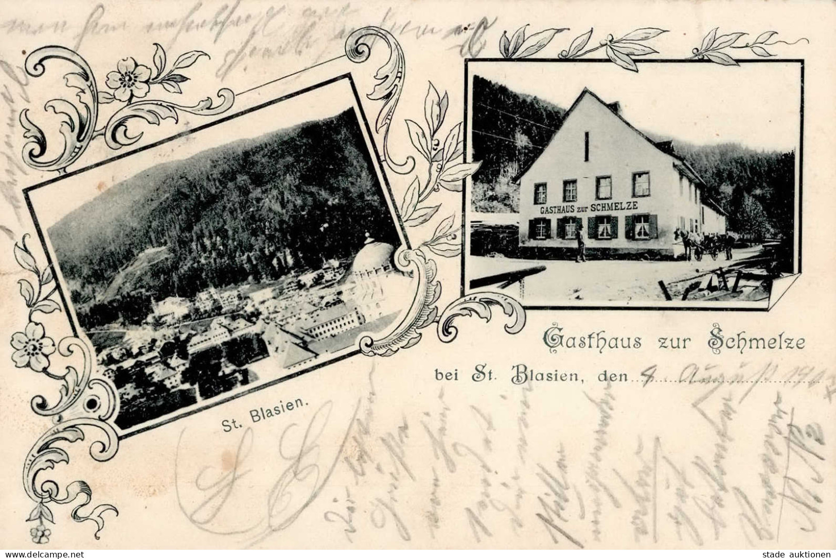 St. Blasien (7821) Gasthaus Zur Schmelze 1907 I- - Andere & Zonder Classificatie