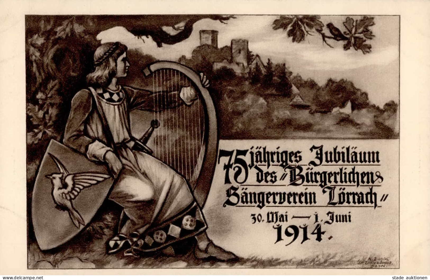 Lörrach (7850) 75 Jähriges Jubiläum Des Bürgerlichen Sängerverein Lörrach 30. Mai Bis 1. Juni 1914 I - Lörrach