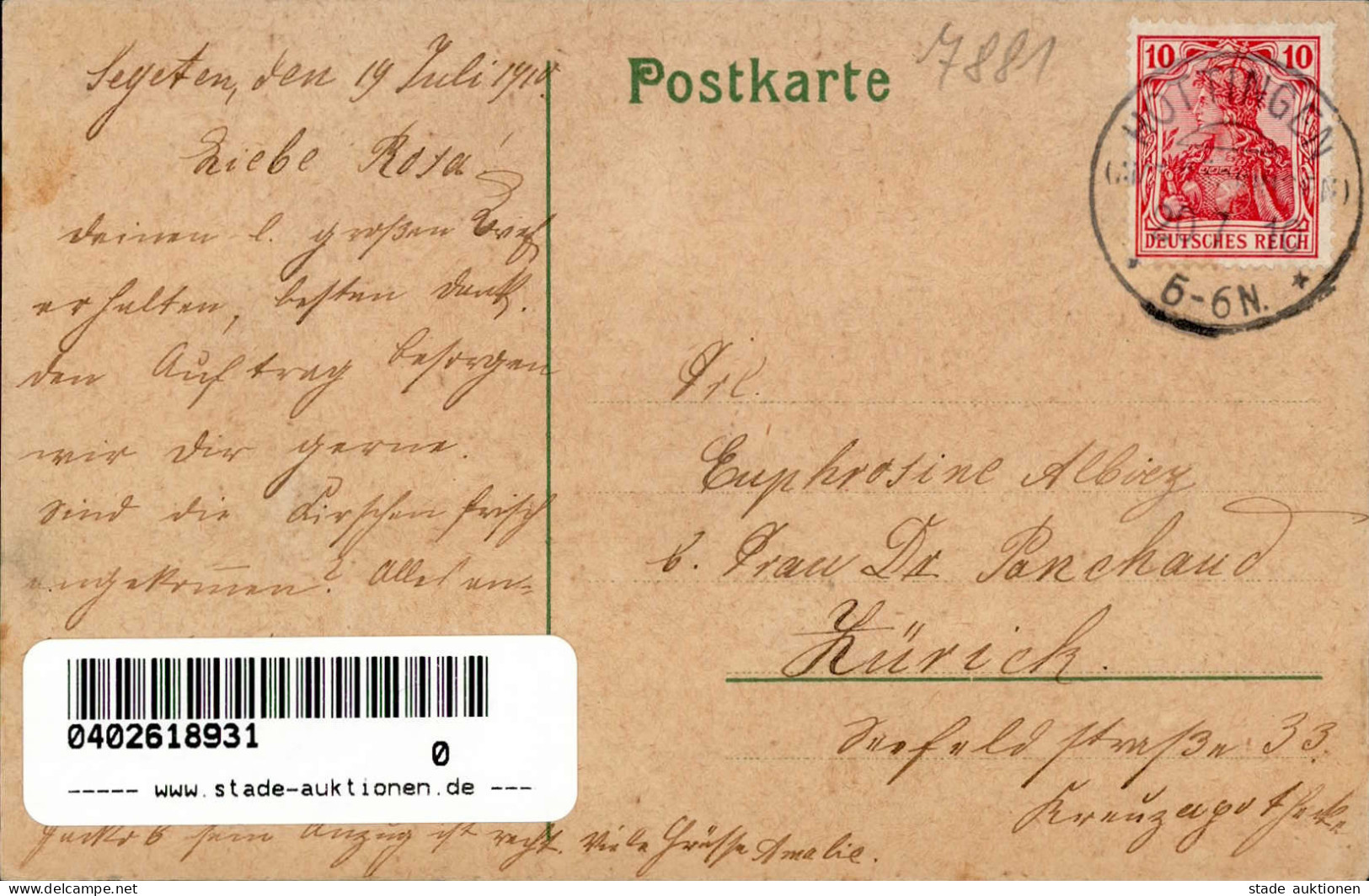 Segeten (7883) Warenhandlung Nann Gasthaus Zum Kranz Schulhaus 1910 II (Stauchung) - Other & Unclassified