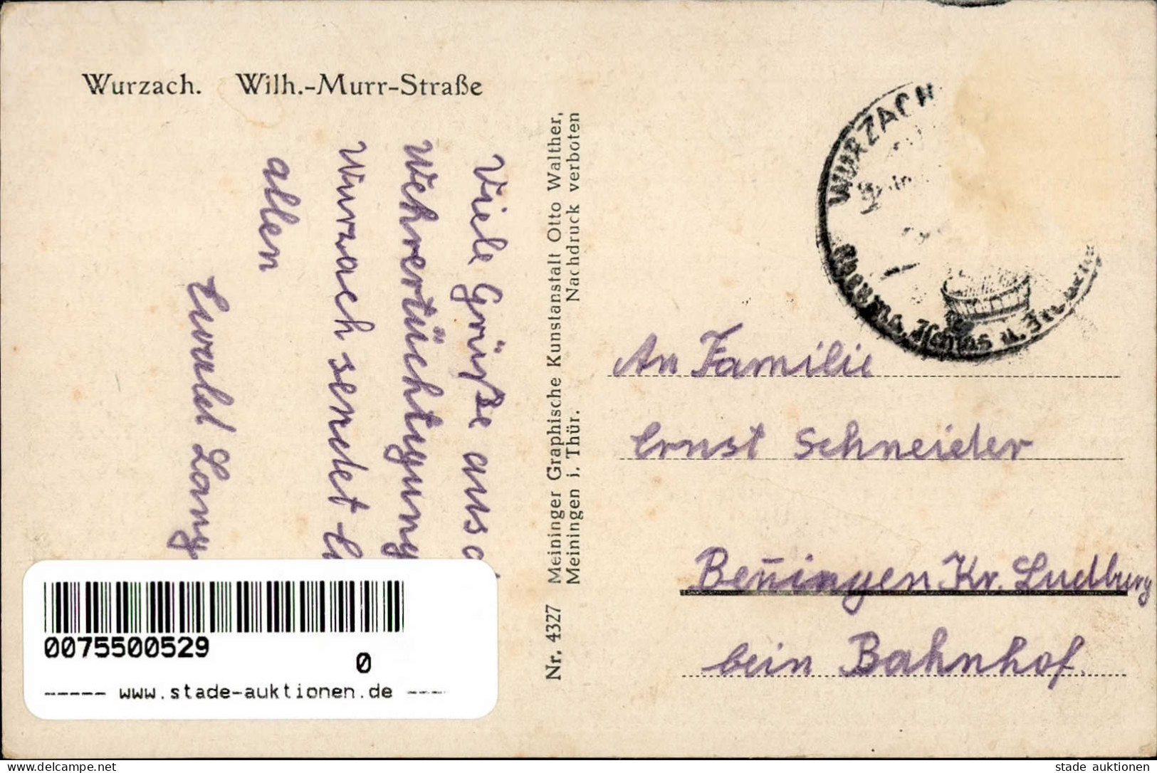 Bad Wurzach (7954) Wilhelm Murr Strasse Sonderstempel I- (Marke Entfernt) - Autres & Non Classés