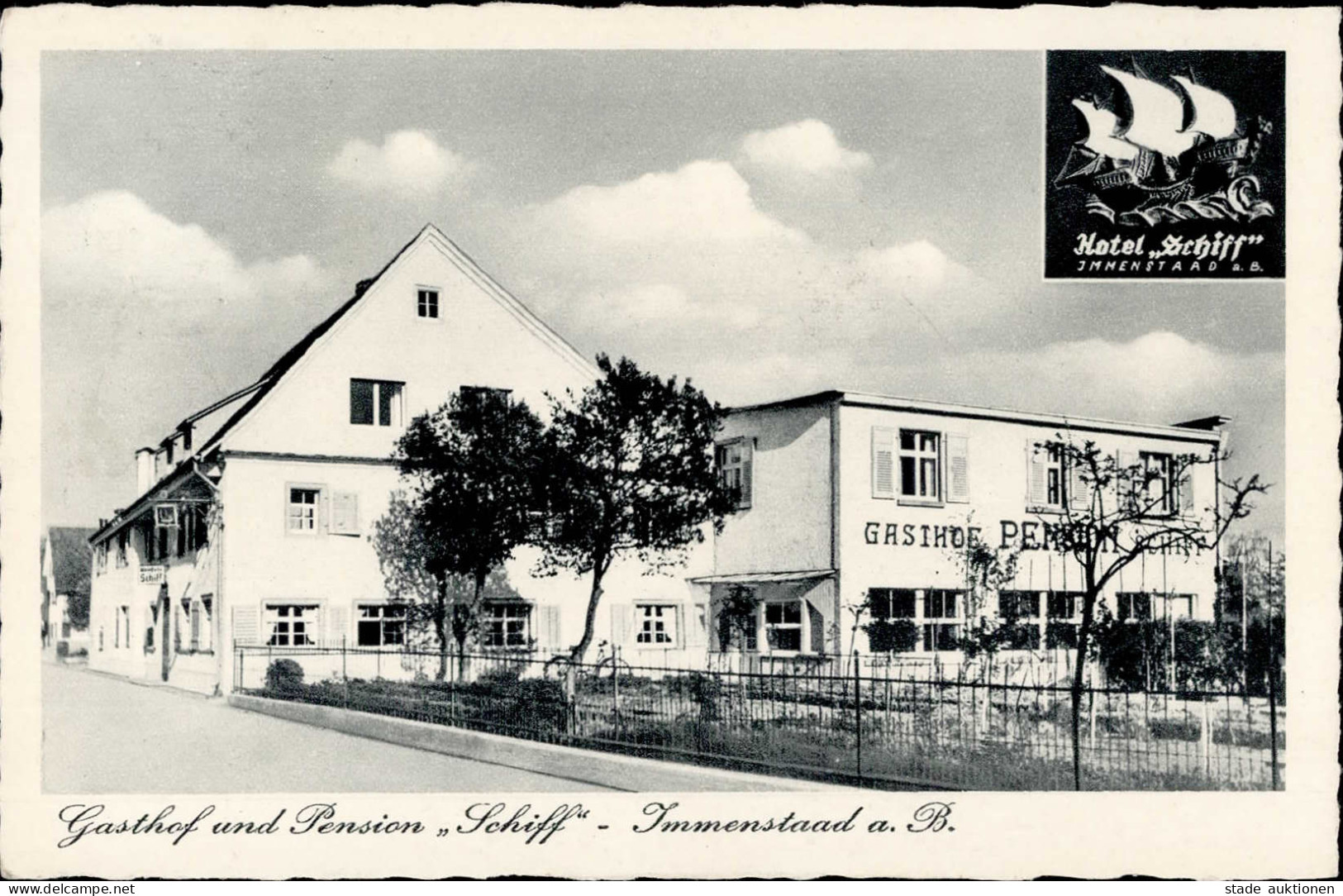 Immenstaad (7997) Gasthaus Und Pension Schiff Inh. Litz 1940 I- Bateaux Bateaux - Other & Unclassified