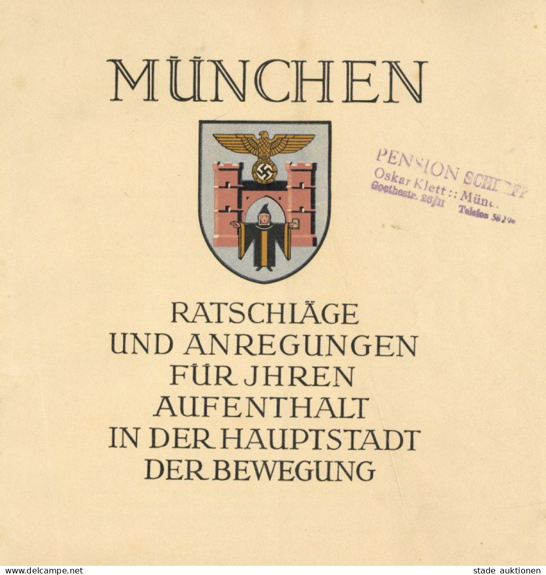 München (8000) WK II Ratgeber Ratschläge Und Anregungen Für Ihren Aufenthalt In Der Hauptstadt Der Bewegung, Verkehrsver - Muenchen