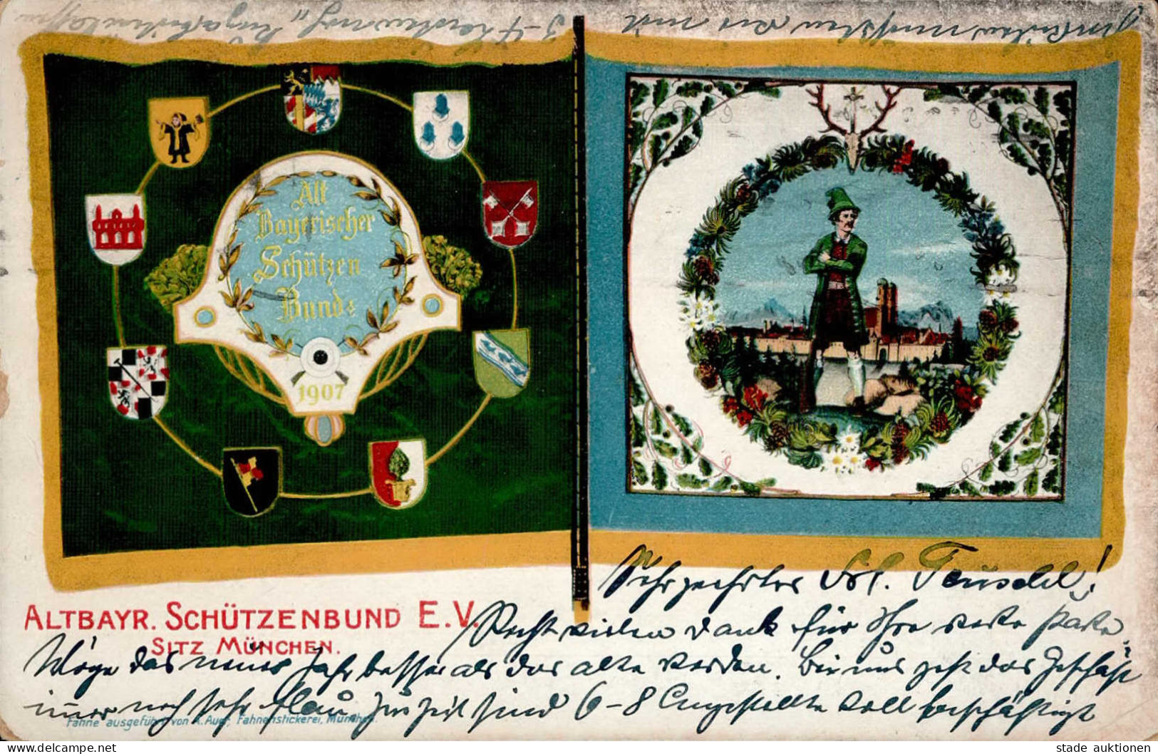 München (8000) Altbayrischer Schützenbund 1907 II (kleine Stauchung) - Muenchen