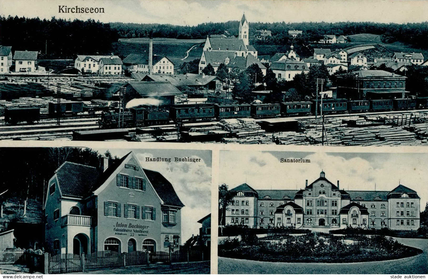 Kirchseeon (8011) Handlung Buchinger Sanatorium Eisenbahn Bahnhof 1915 I- Chemin De Fer - Autres & Non Classés