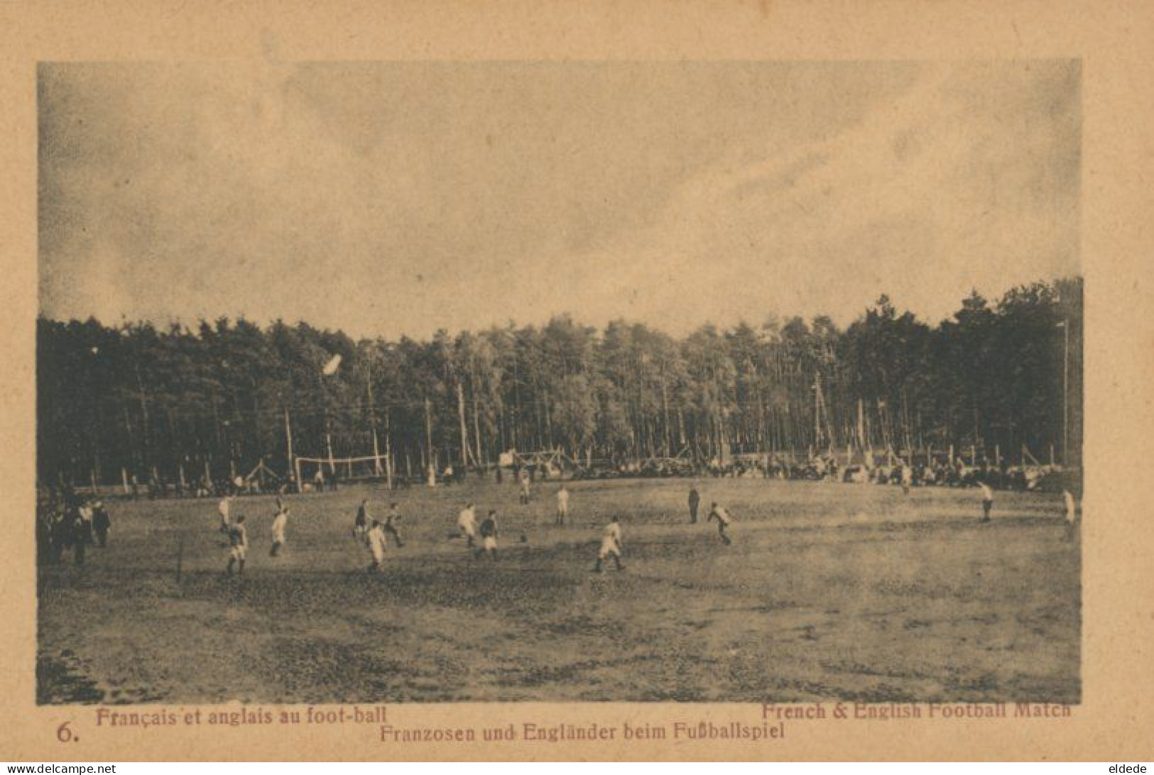 French And English Football Match In A German Prisoner Camp WWI. Match Foot Ball France Angleterre ? Camp Prisonniers - Football