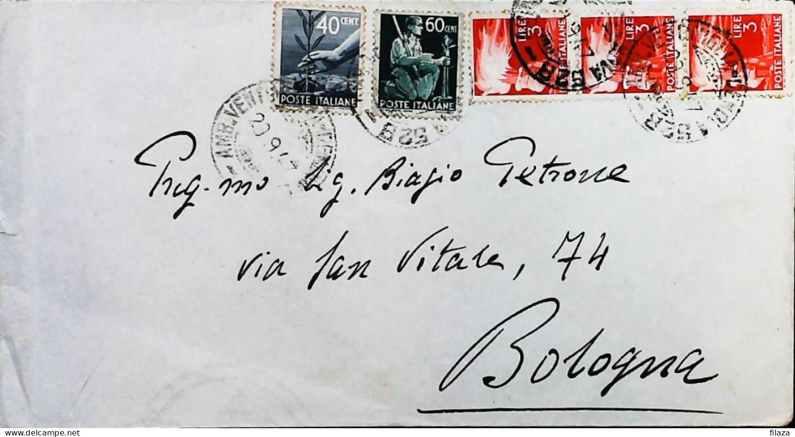 Italy - Repubblica - Democratica Lettera / Cartolina Da Ventimiglia-Genova - S7133 - 1946-60: Poststempel