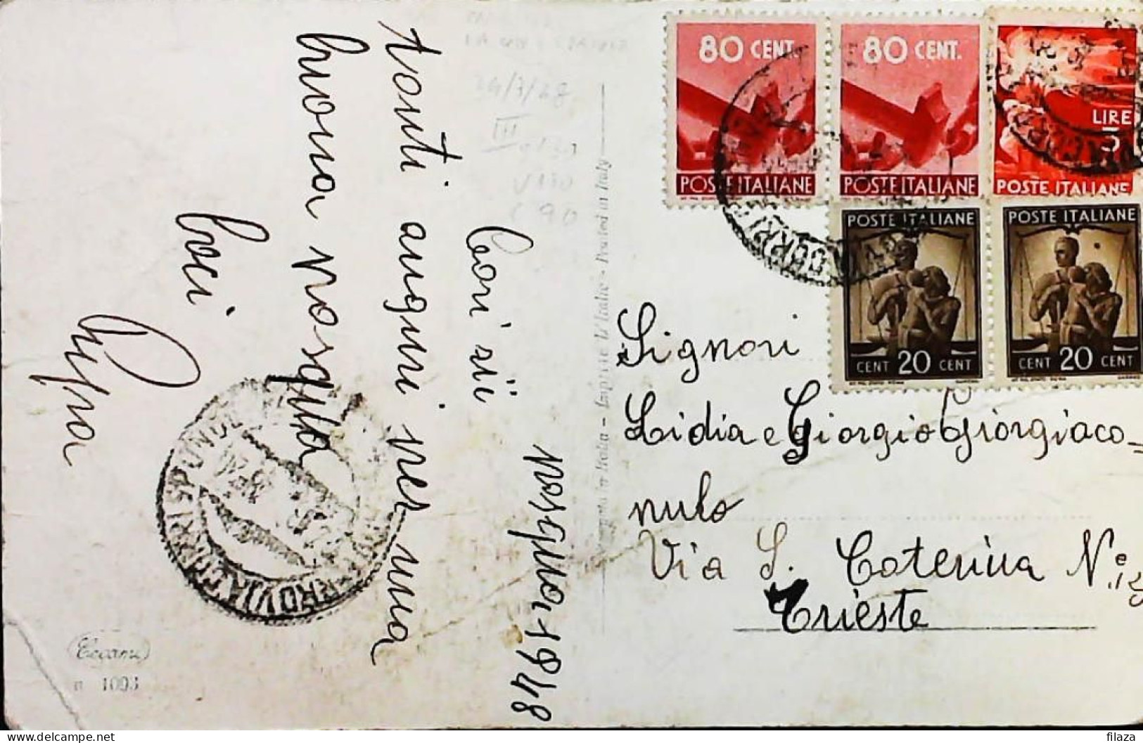 Italy - Repubblica - Democratica Lettera / Cartolina - S7151 - 1946-60: Poststempel