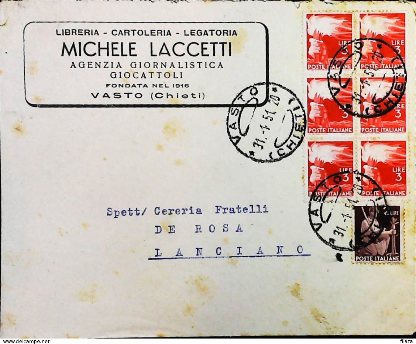 Italy - Repubblica - Democratica Lettera / Cartolina Da Vasto - S7185 - 1946-60: Poststempel