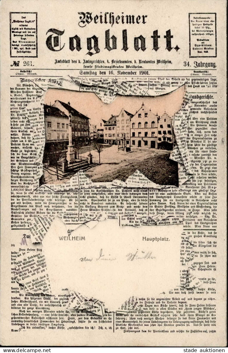 Weilheim (8120) Zeitungs-AK II (kleine Stauchung) - Other & Unclassified