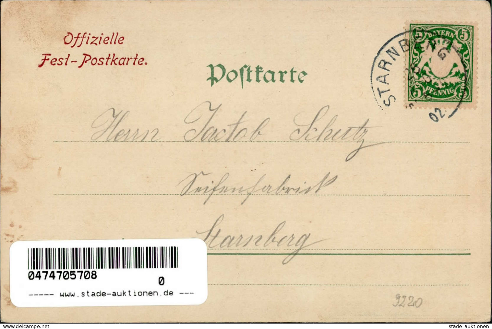 Starnberg (8130) Eröffnung Der Neuen Schieß-Stätte 24. Bis 31. August 1902 Schützenhaus I- - Autres & Non Classés