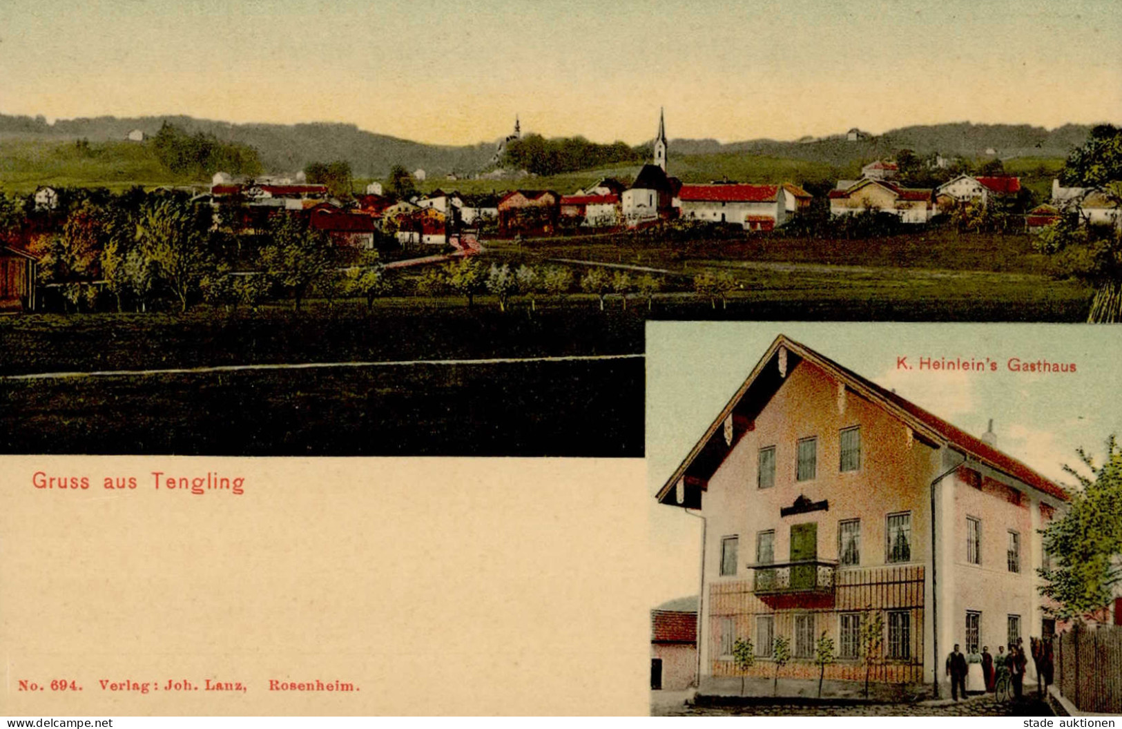 Tengling (8221) Gasthaus K. Heinlein I-II (fleckig) - Autres & Non Classés