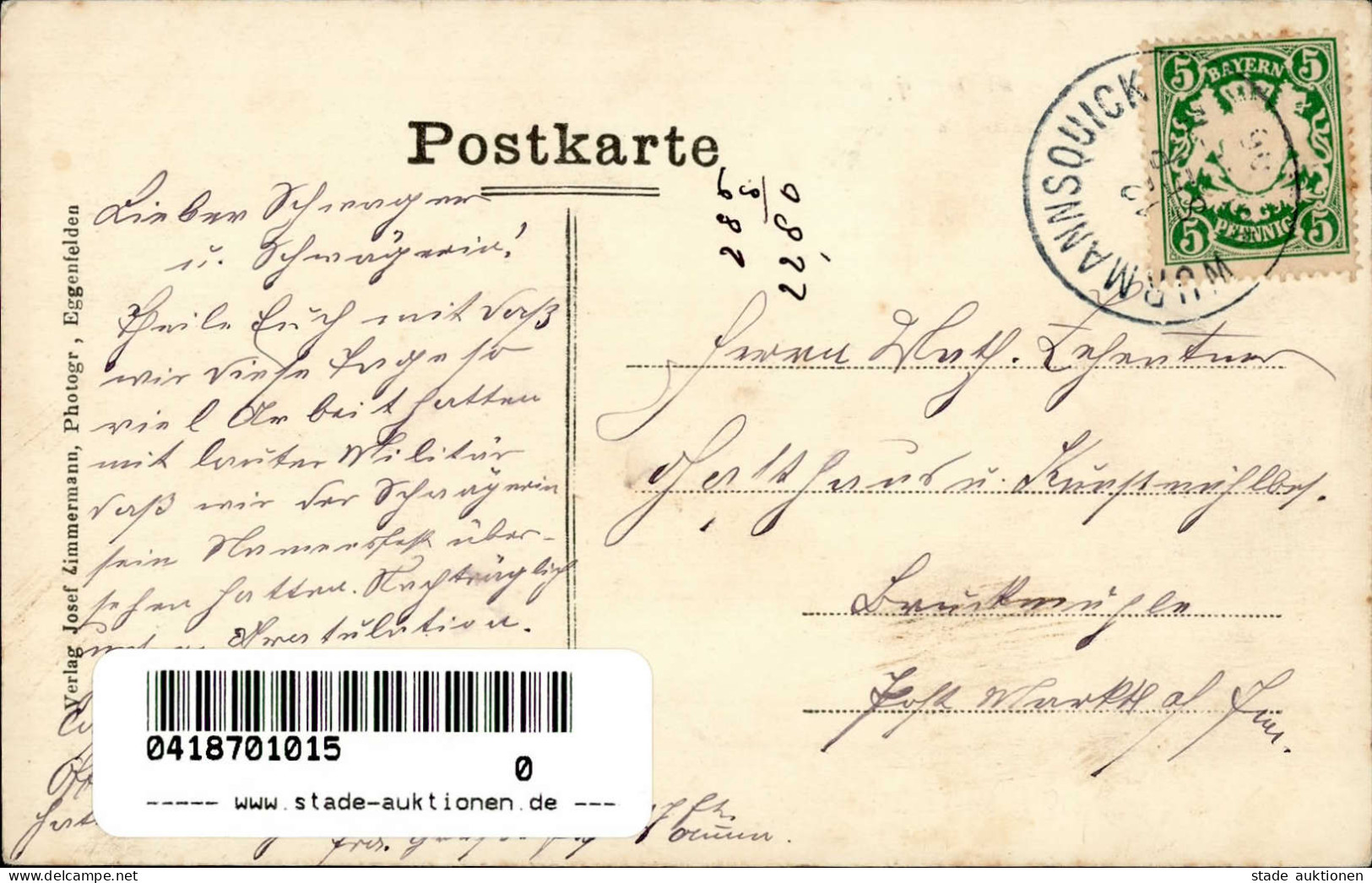 Wurmannsquick (8334) Gasthaus Hofwirth 1906 I-II (Stauchung) - Other & Unclassified