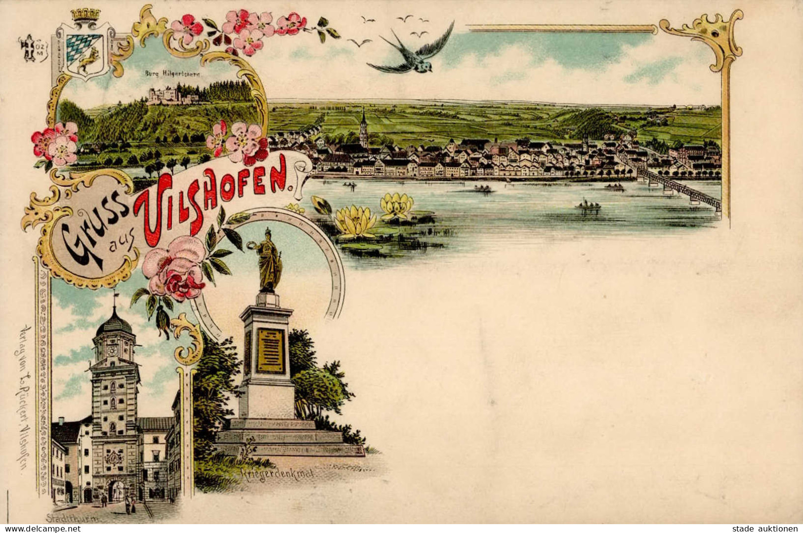 Vilshofen (8358) Kriegerdenkmal Burg Hilgertsberg 1908 II (Bug) - Other & Unclassified