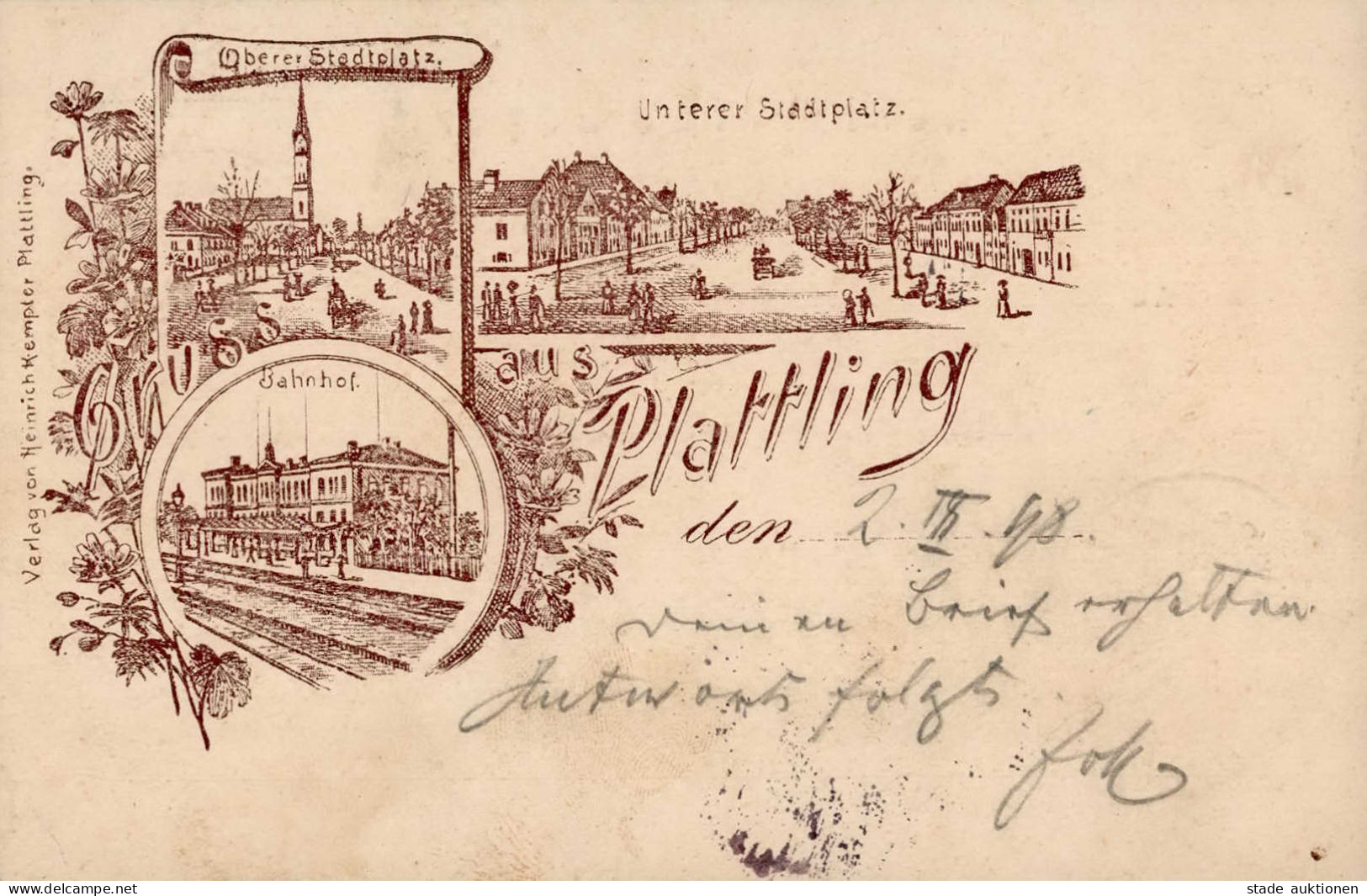 Plattling (8350) Bahnhof 1898 II (Stauchung) - Other & Unclassified