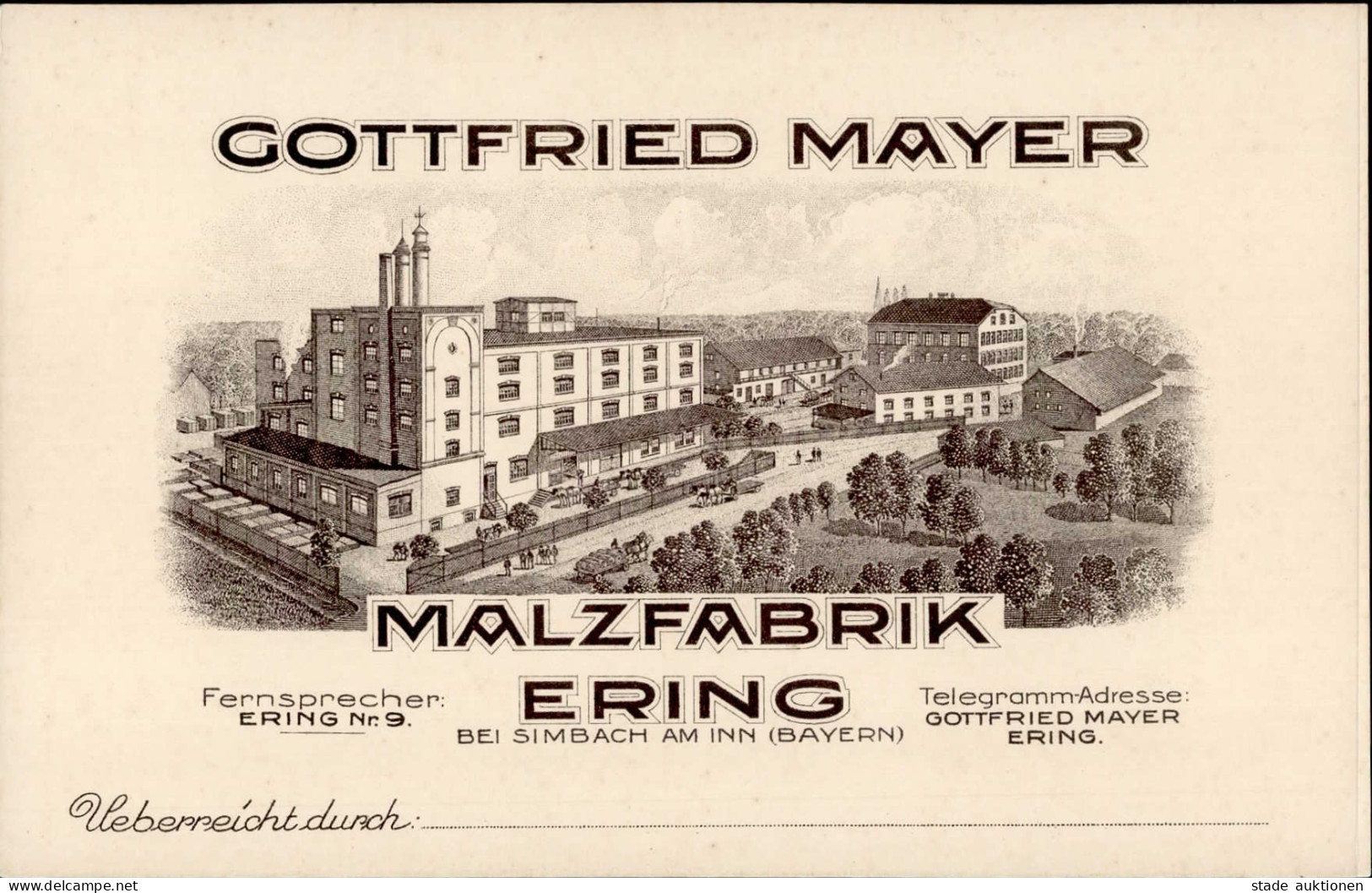 Ering (8399) Werbe-Karte Malzfabrik Gottfried Mayer I (keine AK-Einteilung) - Other & Unclassified