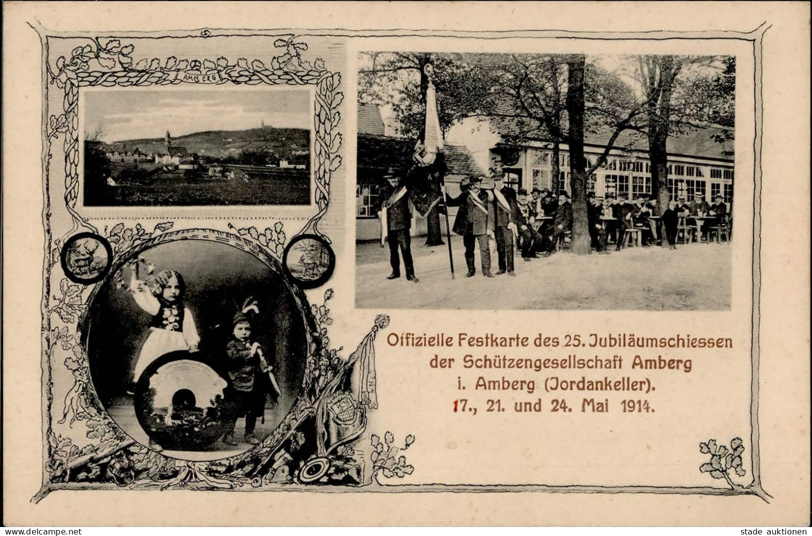 Amberg (8450) 25. Jubiläumsschießen Schützengesellschaft Mai 1914 I-II - Otros & Sin Clasificación