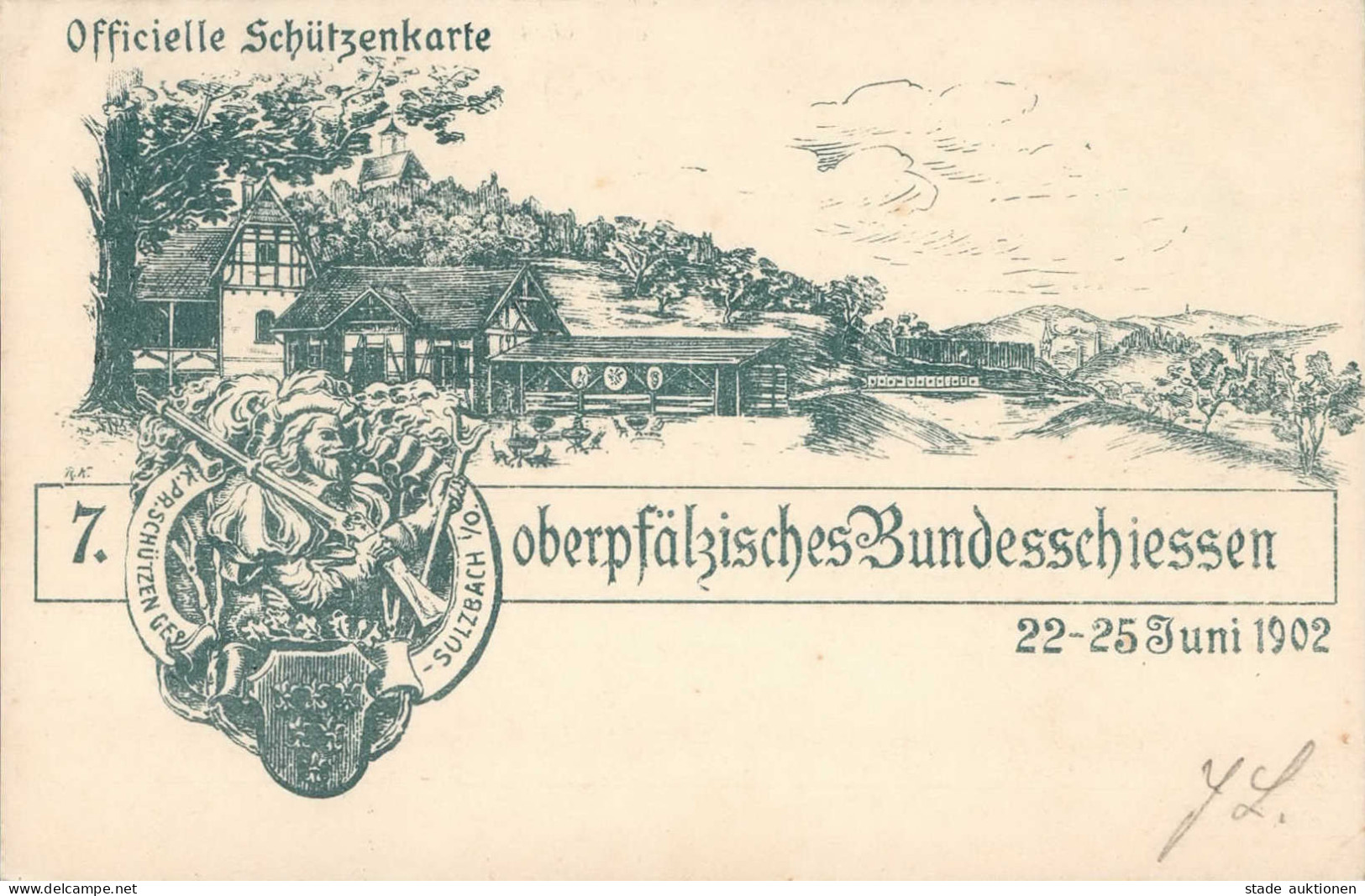 Sulzbach-Rosenberg (8458) 7. Oberpfälzisches Bundesschießen 22. Bis 25. Juni 1902 I-II - Autres & Non Classés