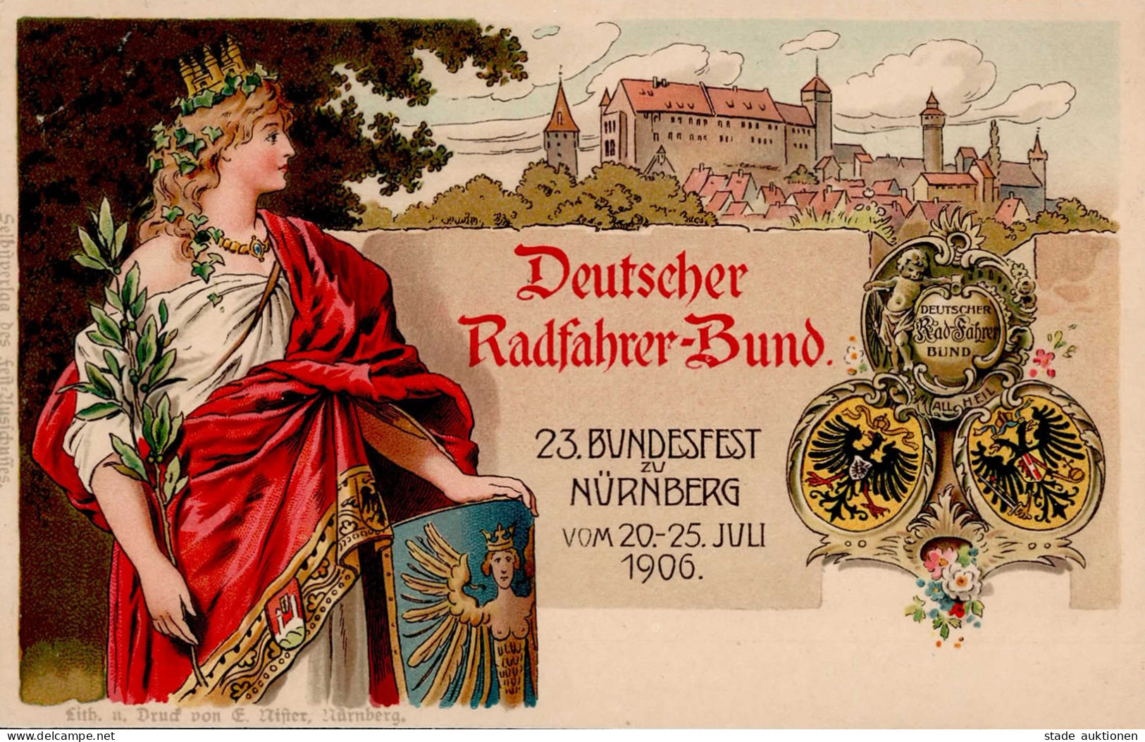 Nürnberg (8500) 23. Bundesfest Des Deutschen Radfahrer-Bundes 20. Bis 25. Juli 1906 I - Nuernberg