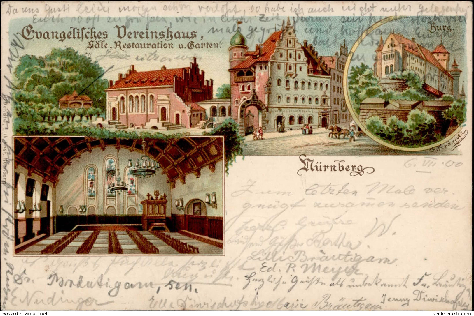 Nürnberg (8500) Ev. Vereinshaus Burg 1900 I-II (fleckig) - Nuernberg
