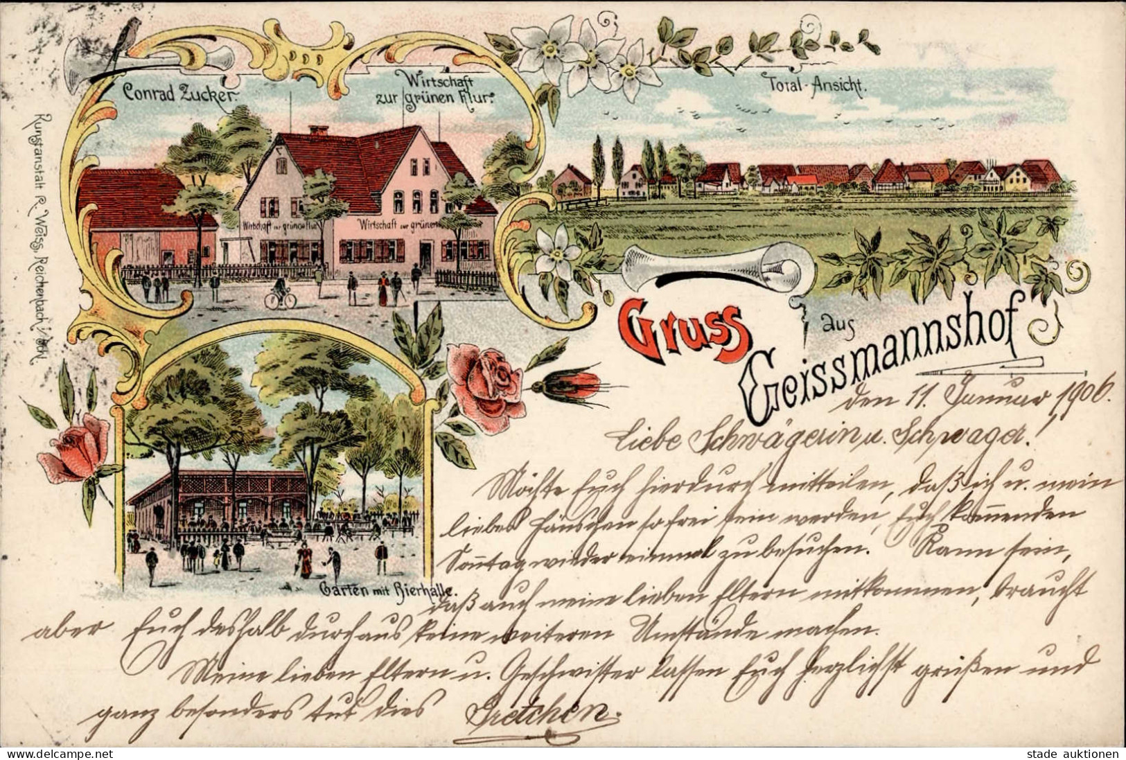 Gaismannshof (8500) Gasthaus Zur Grünen Flur 1906 I - Nürnberg