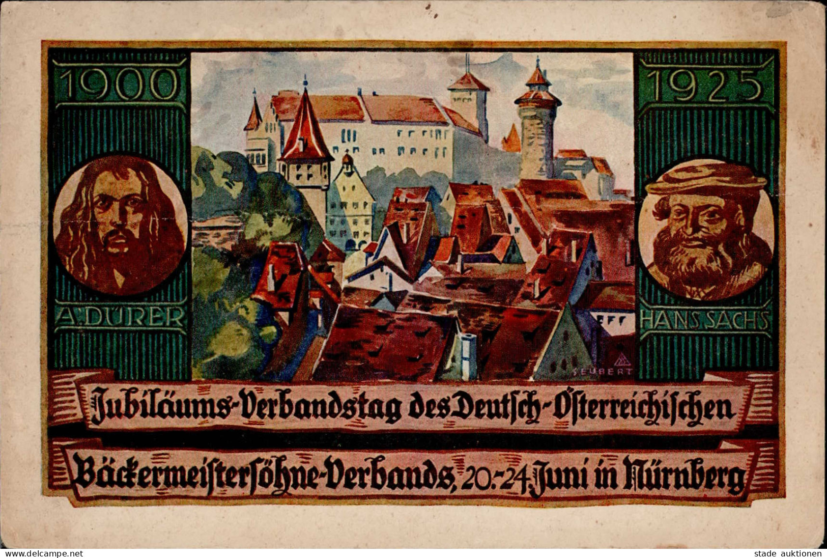 Nürnberg (8500) Jubiläums-Verbandstag Des Deutsch-Österreichischen Bäckermeistersöhne-Verbandes 1925 II- (Mittelbug, Sta - Nuernberg