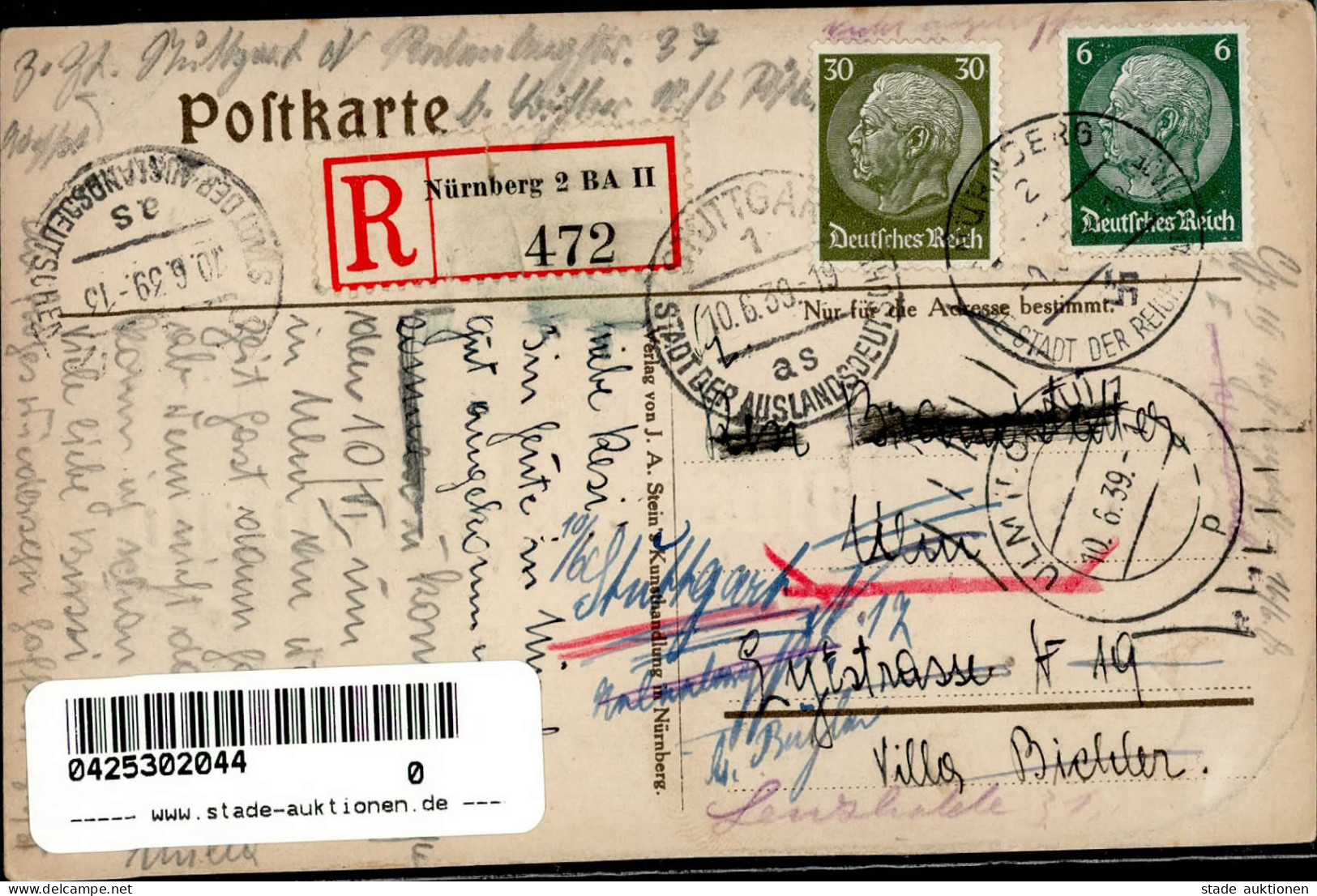 Nürnberg (8500) Präge-Karte Lebkuchenkarte Mit Lebkuchengeruch WK II Sonderstempel II (Stauchung) - Nuernberg