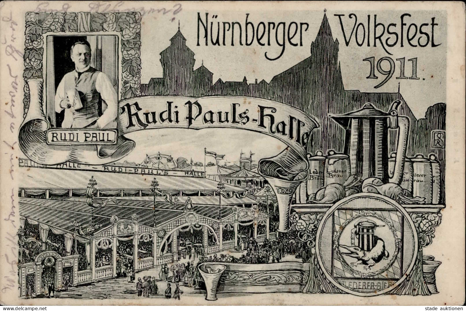 Nürnberg (8500) Volksfest 1911 II (Stauchung, Fleckig RS) - Nürnberg