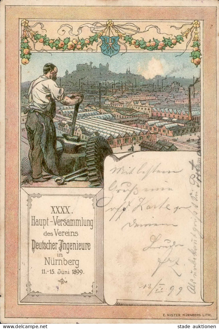 Nürnberg (8500) XXXX. Hauptversammlung Des Vereins Deutscher Ingenieure 11.-15. Juni 1899 II (Stauchung) - Nürnberg