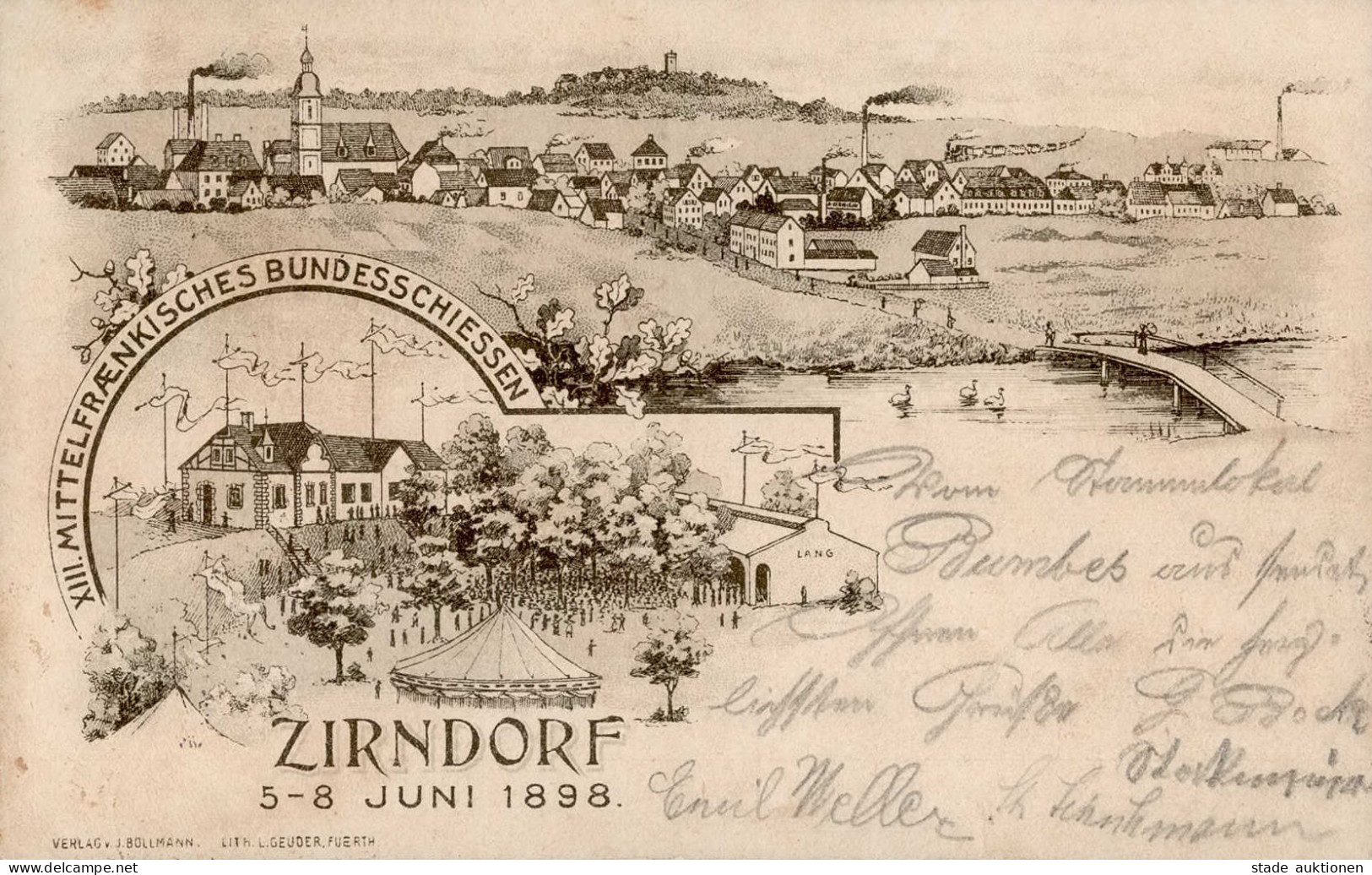 Zirndorf (8502) XIII. Mittelfränkisches Bundesschießen 5. Bis 8. Juni 1898 I- - Nürnberg