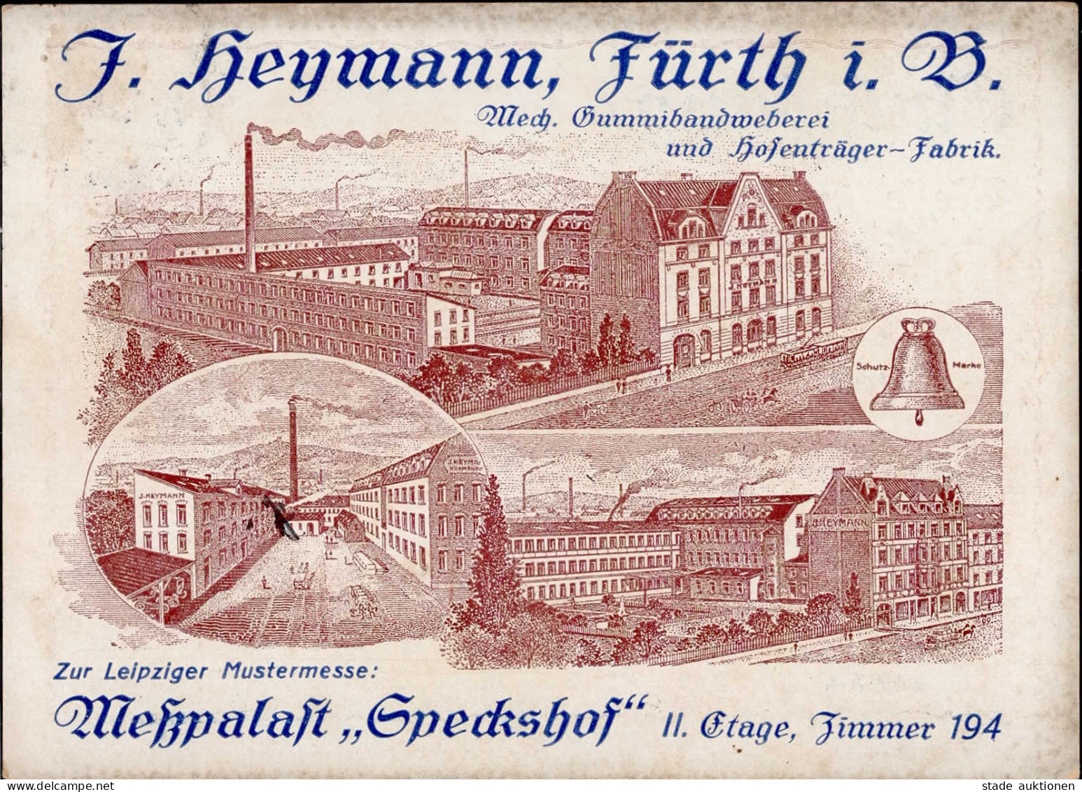 Fürth (8510) Webe-Karte Mechanische Gummibandweberei Und Hosenträger-Fabrik Heymann I - Other & Unclassified