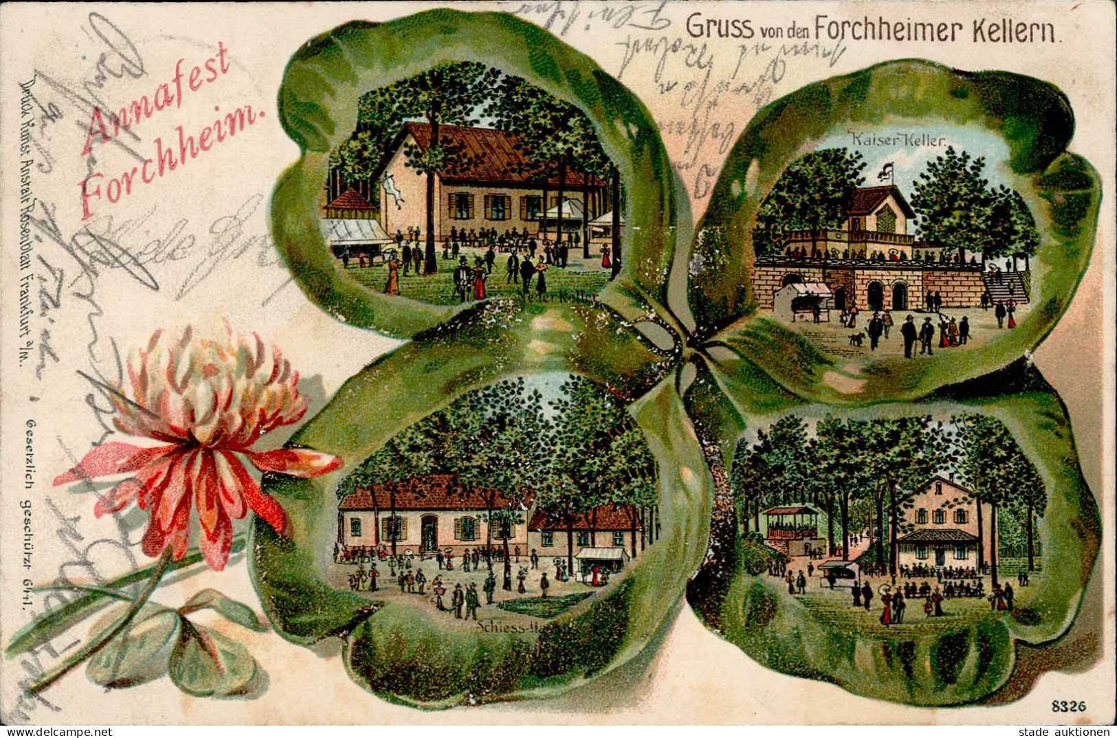 Forchheim (8550) Präge-Karte Gasthaus Zum Kaiser-Keller Schützenhaus II (leichte Stauchung) - Other & Unclassified
