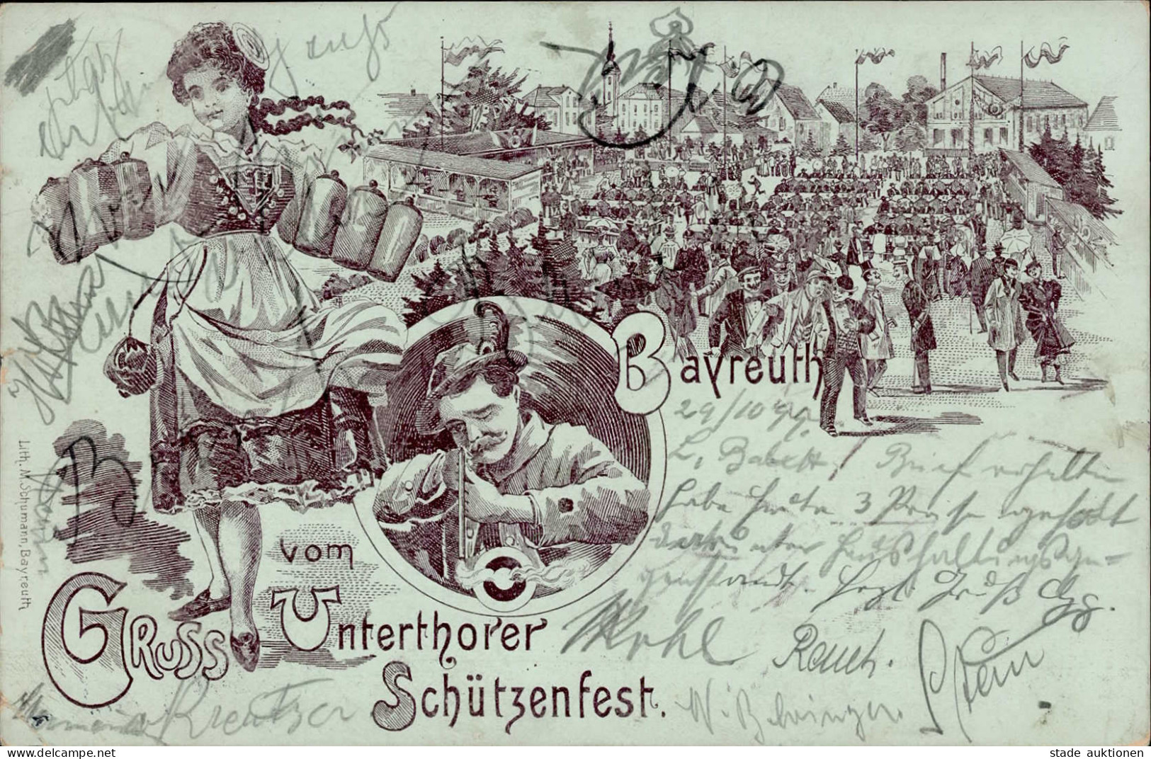 Bayreuth (8580) Unterthorer Schützenfest 1899 II (Stauchungen) - Other & Unclassified