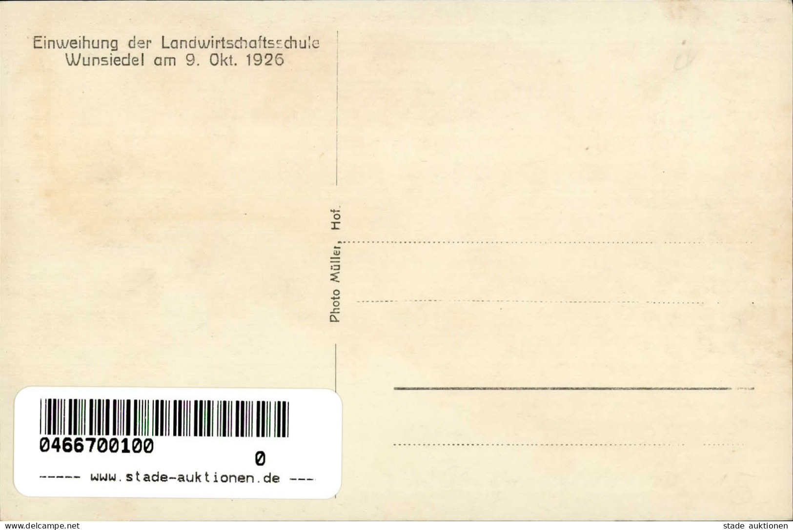 Wunsiedel (8592) Einweihung Der Landwirtschaftsschule 9. Oktober 1925 Auto I - Wunsiedel